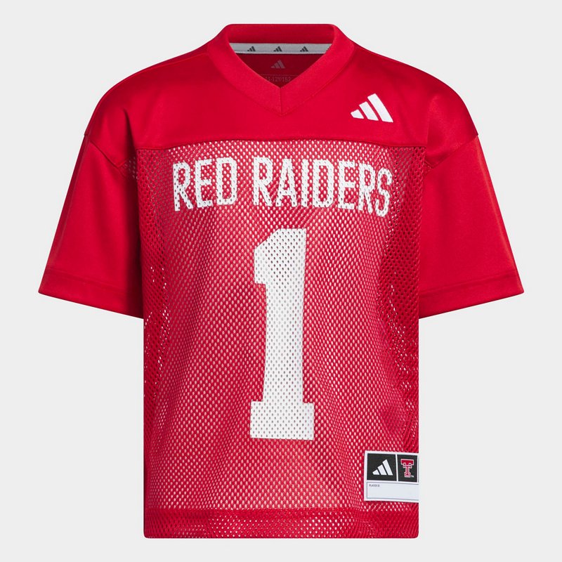 adidas Boys' and Girls' Texas Tech Red Raiders Mesh Jersey - Red