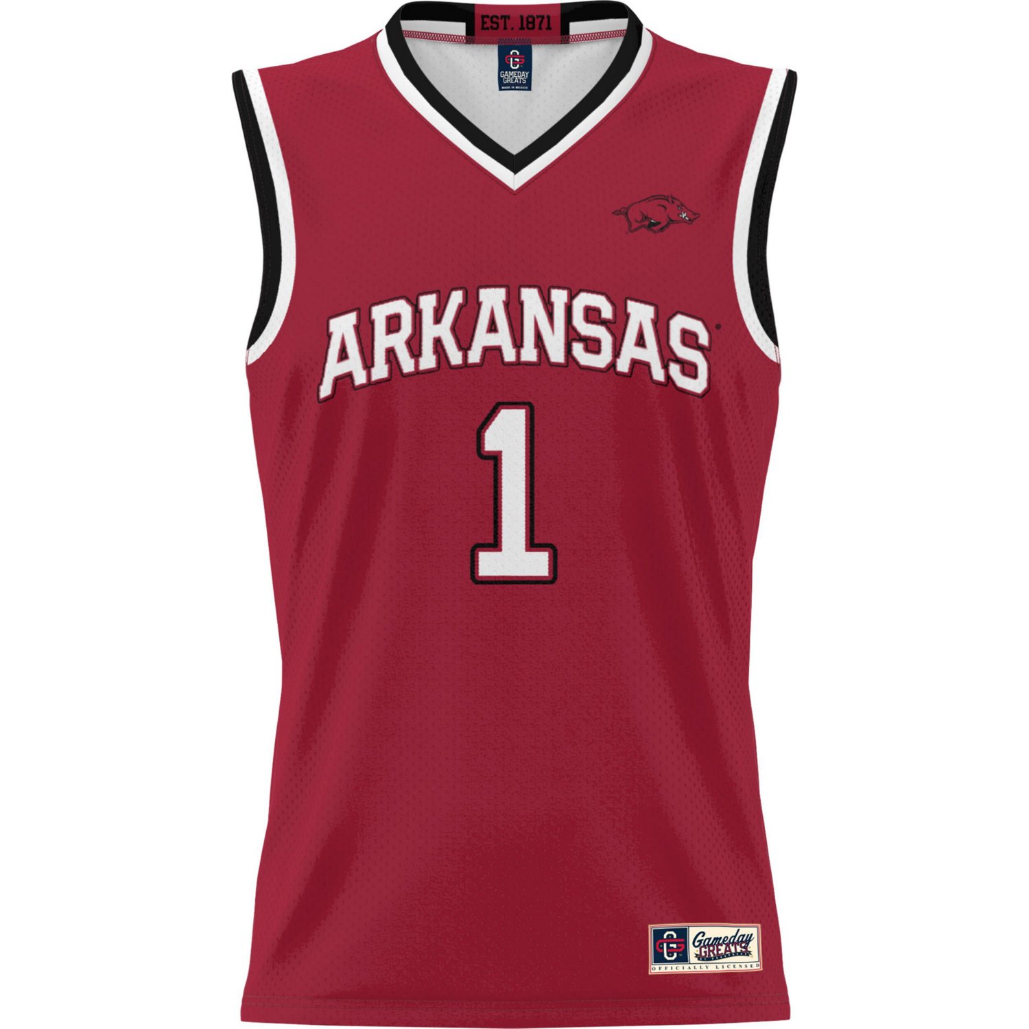 Youth GameDay Greats 1 Arkansas Razorbacks Lightweight Basketball Jersey - view number 2