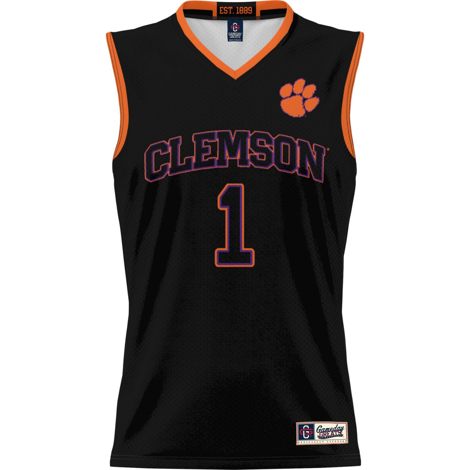Youth GameDay Greats 1 Clemson Tigers Lightweight Basketball Jersey - view number 2