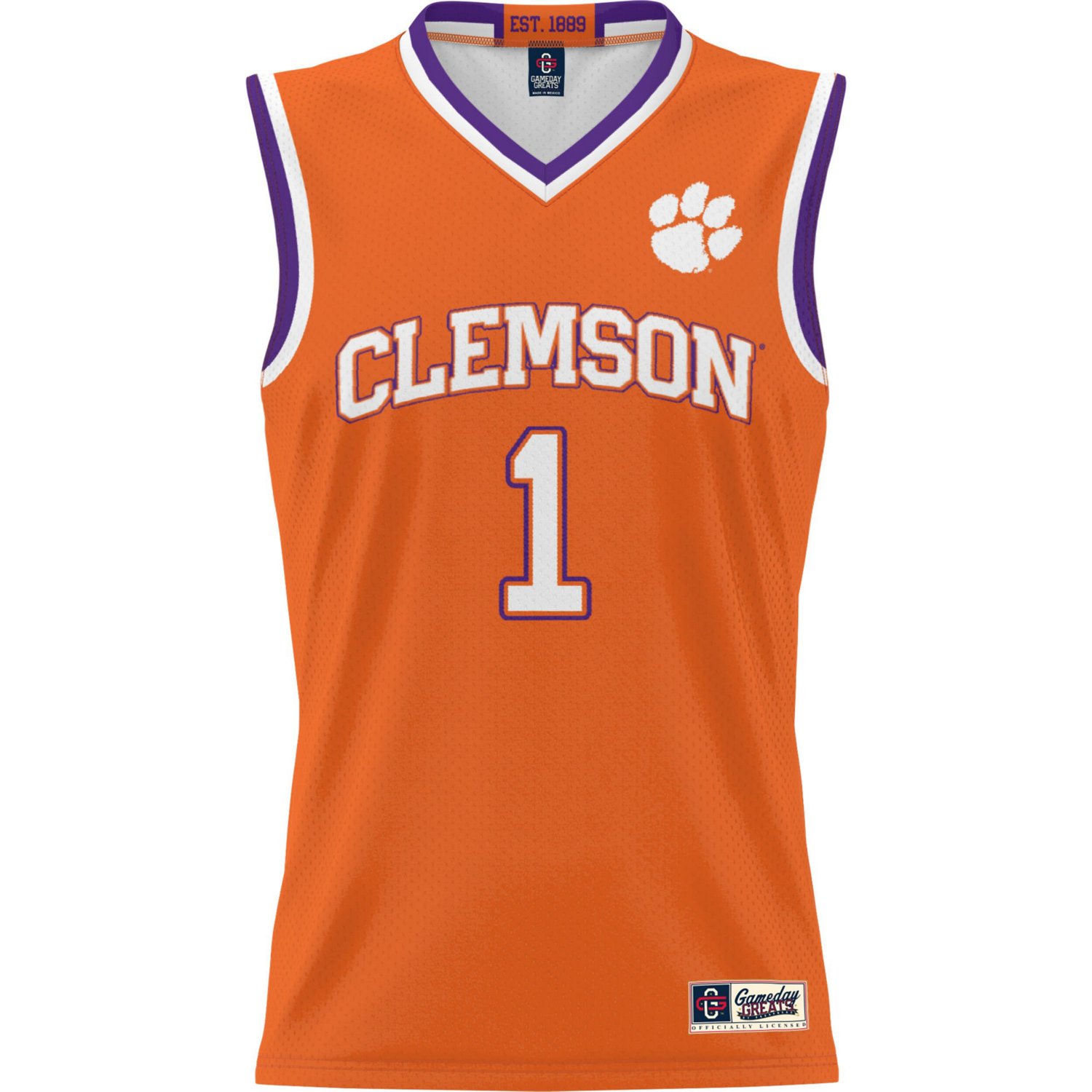 Youth GameDay Greats 1 Clemson Tigers Lightweight Basketball Jersey - view number 2
