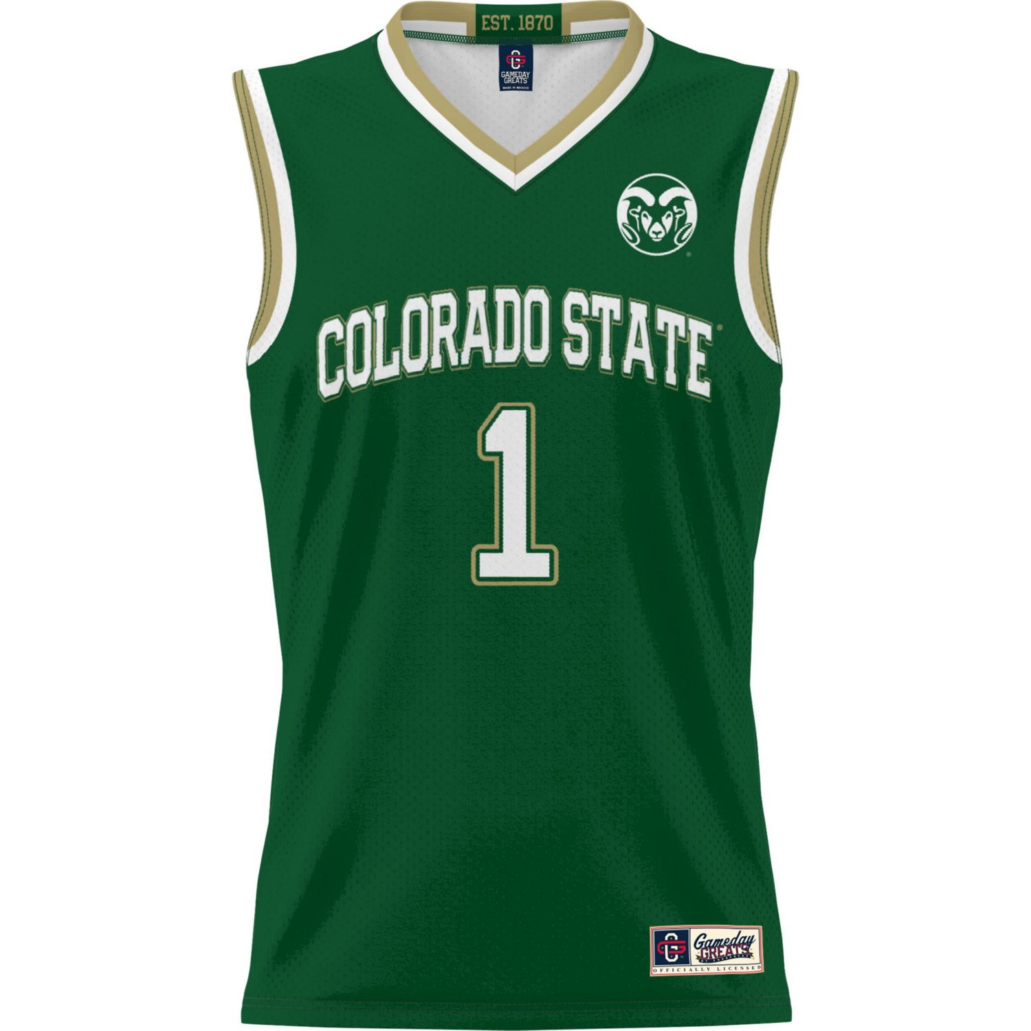Youth GameDay Greats 1 Colorado State Rams Lightweight Basketball Jersey - view number 2