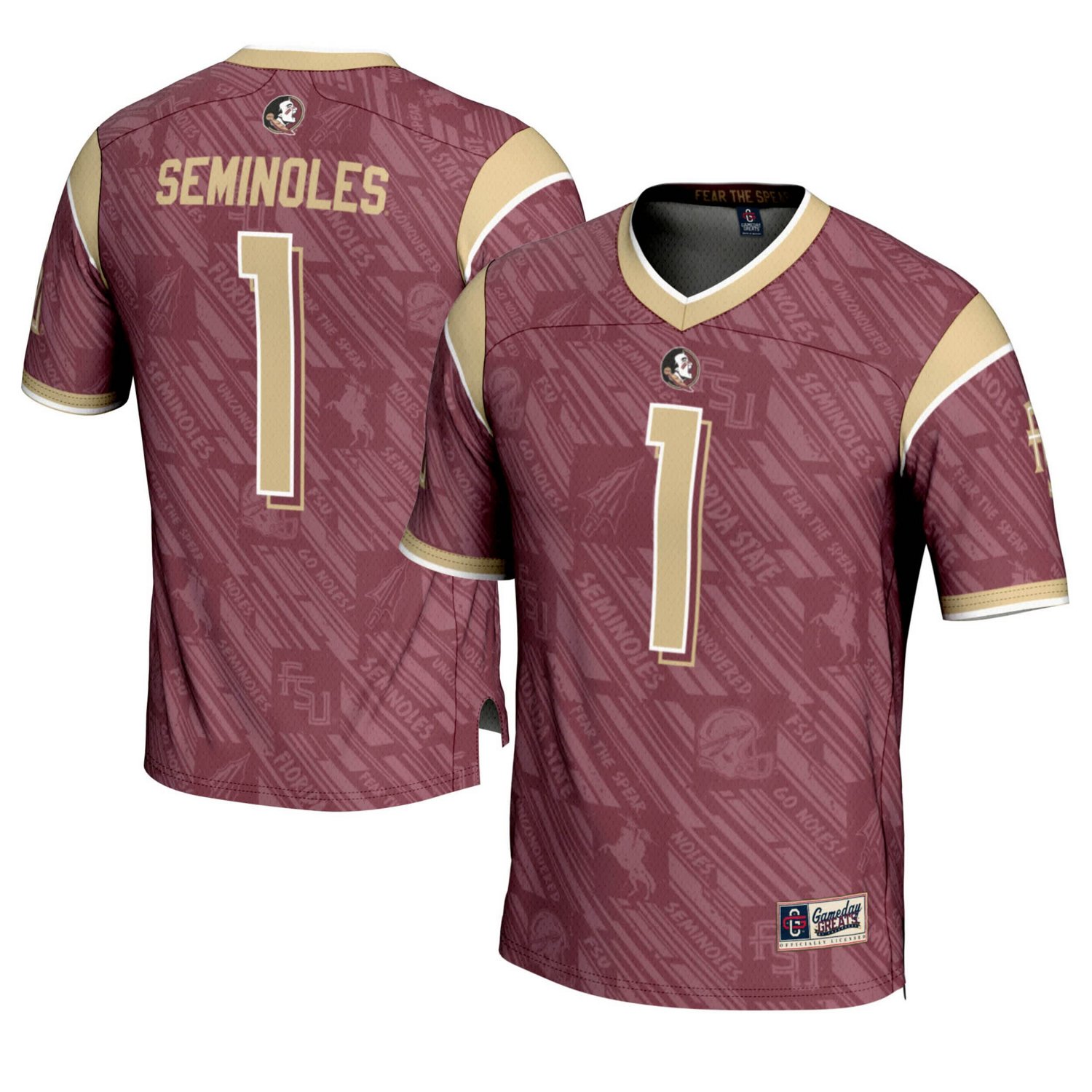 Youth GameDay Greats 1 Florida State Seminoles Highlight Print Football Fashion Jersey