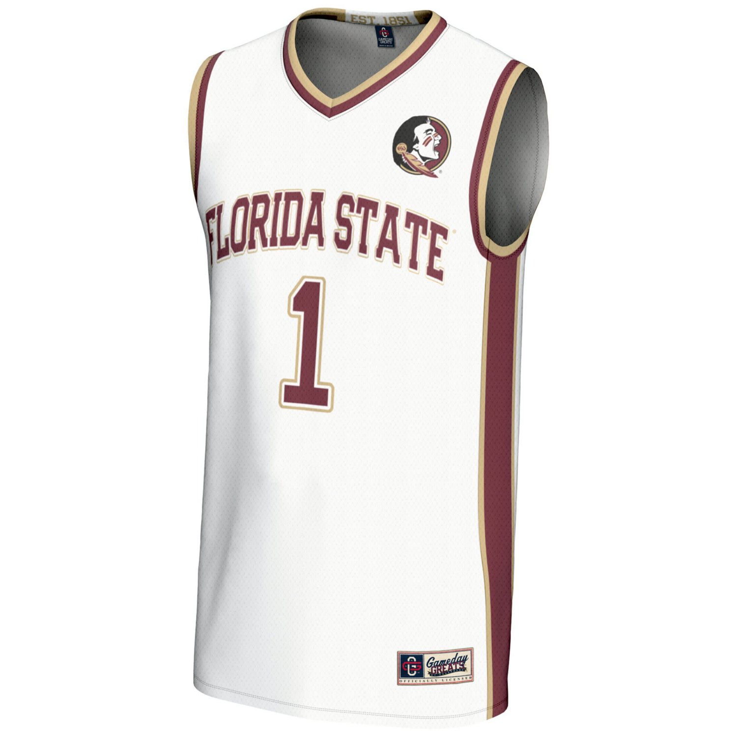 Youth GameDay Greats 1 Florida State Seminoles Lightweight Basketball Jersey - view number 2