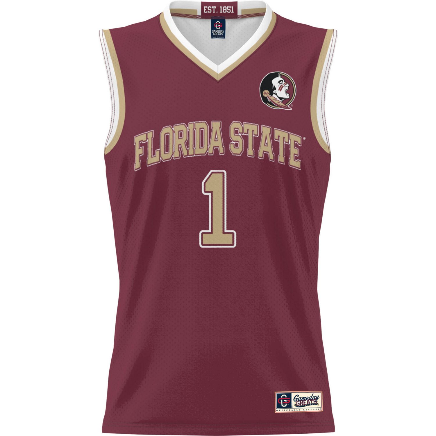 Youth GameDay Greats 1 Florida State Seminoles Lightweight Basketball Jersey - view number 2