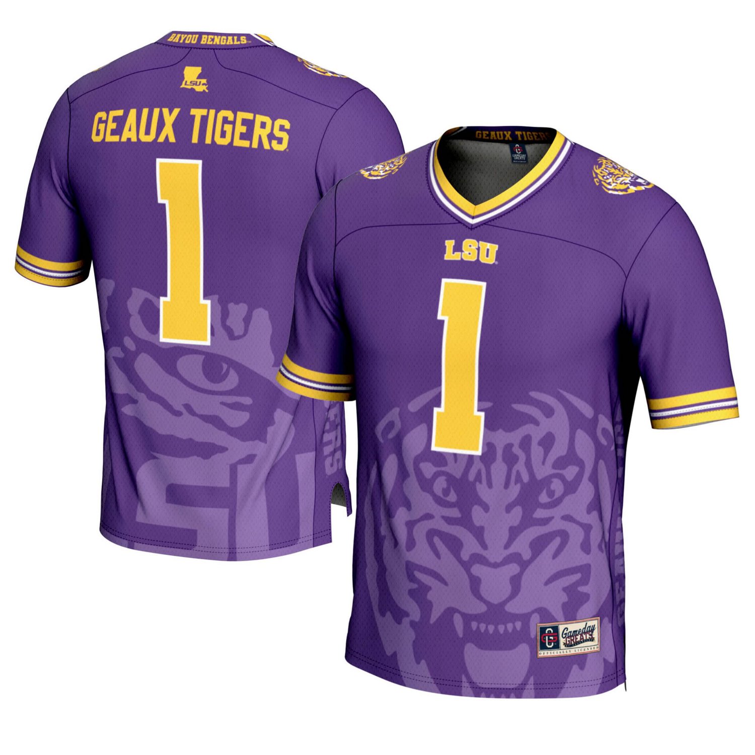 Youth GameDay Greats 1 LSU Tigers Icon Print Football Fashion Jersey