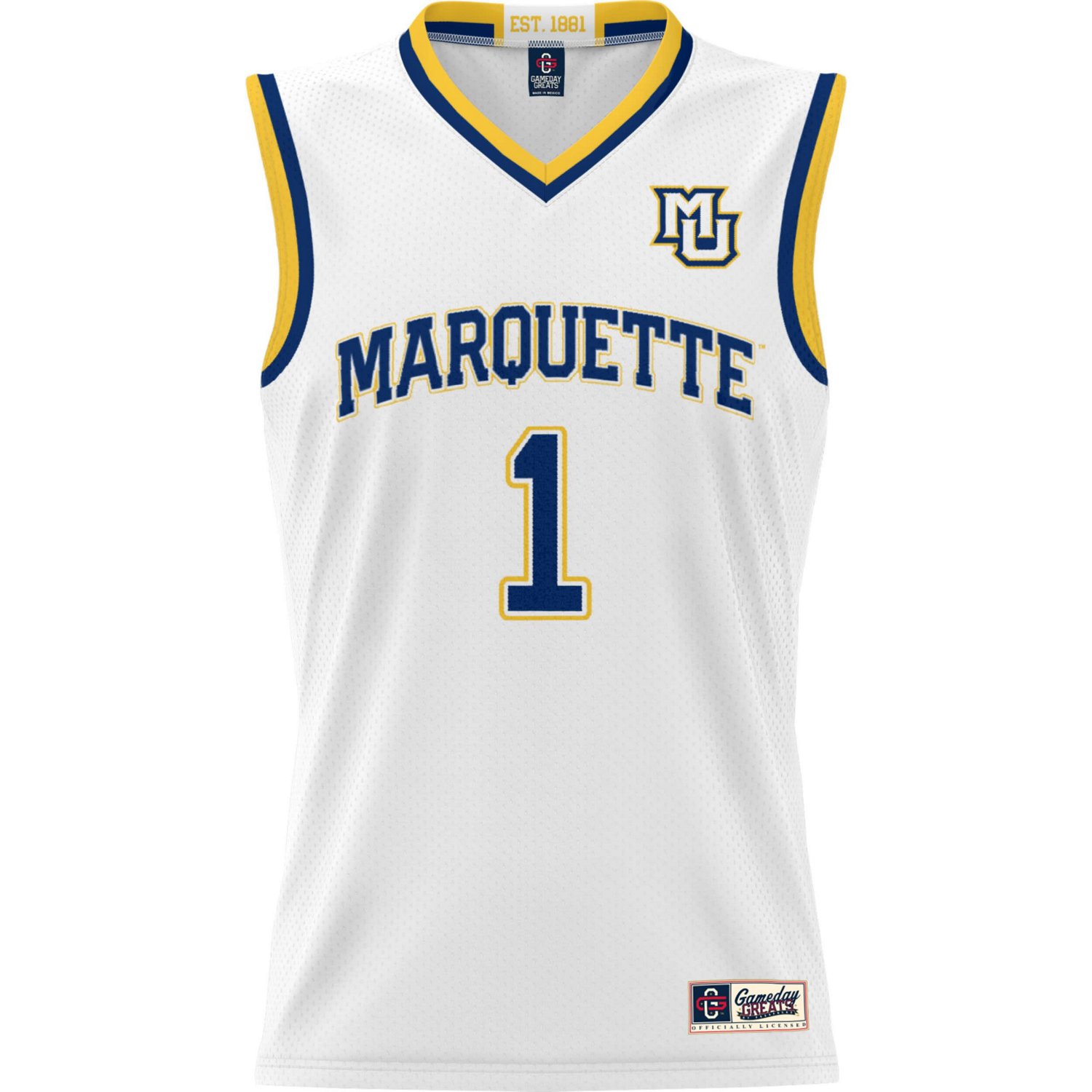 Youth GameDay Greats 1 Marquette Golden Eagles Lightweight Basketball Jersey - view number 2