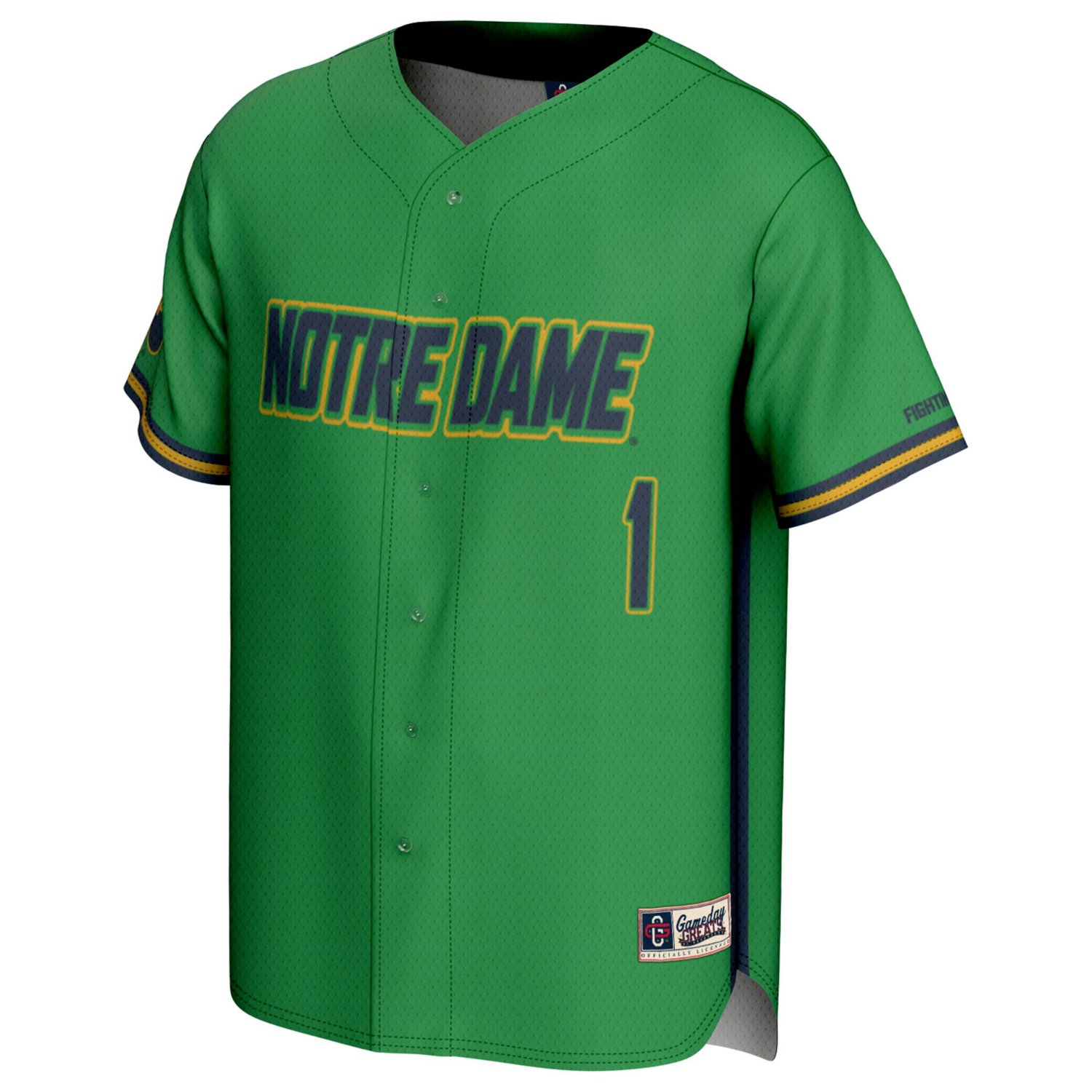 Youth GameDay Greats 1 Notre Dame Fighting Irish Lightweight Baseball Jersey - view number 2