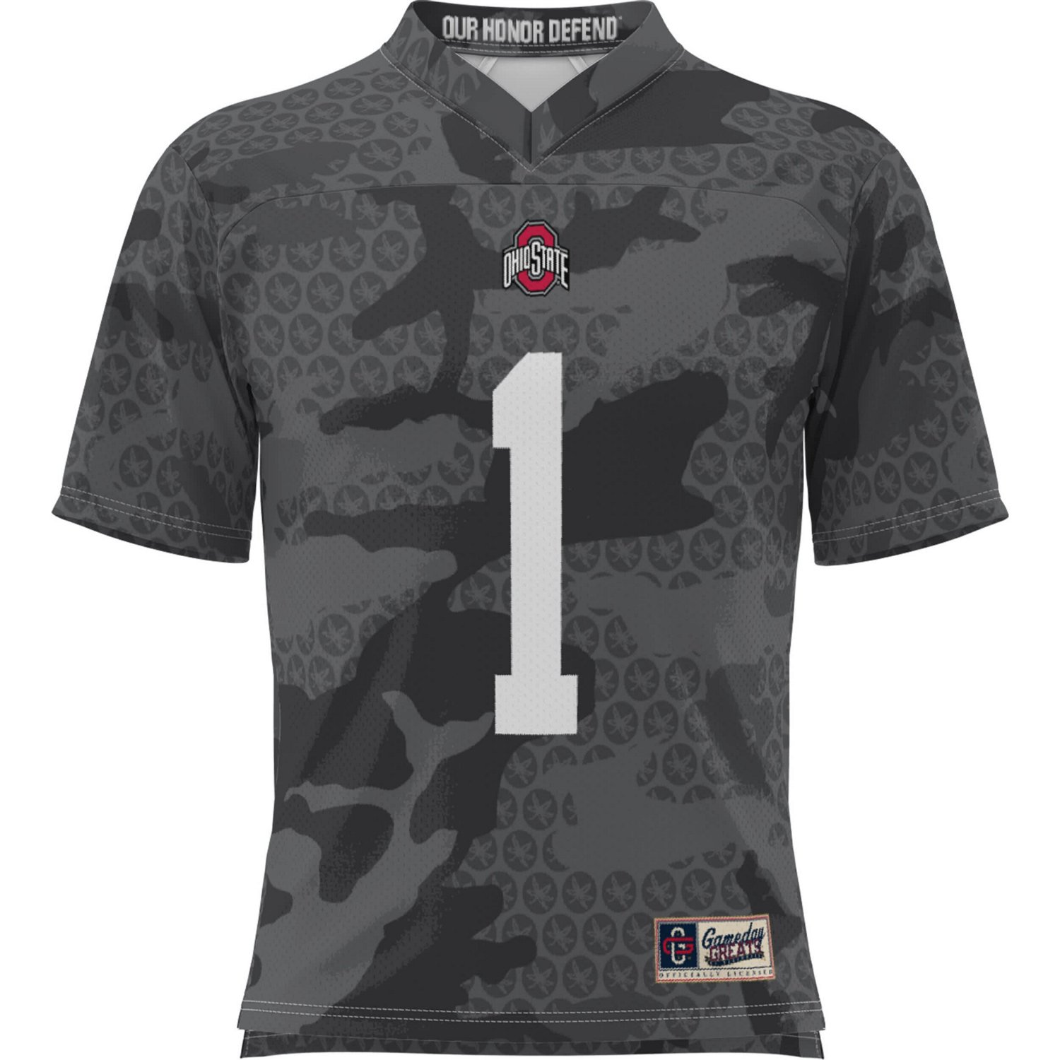 Youth GameDay Greats 1 Ohio State Buckeyes Camo Football Jersey - view number 2