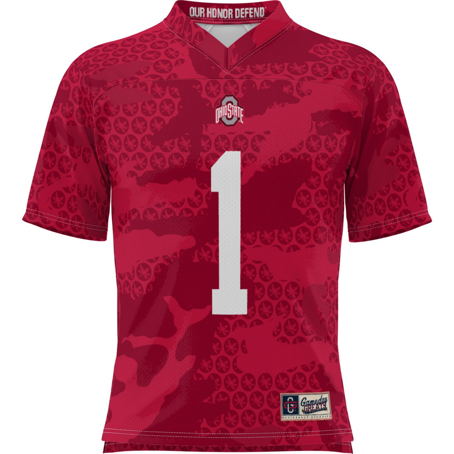 Youth GameDay Greats 1 Ohio State Buckeyes Camo Football Jersey - view number 2