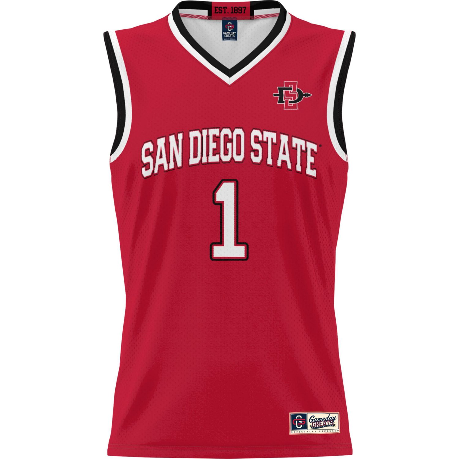 Youth GameDay Greats 1 San Diego State Aztecs Lightweight Basketball Jersey - view number 2