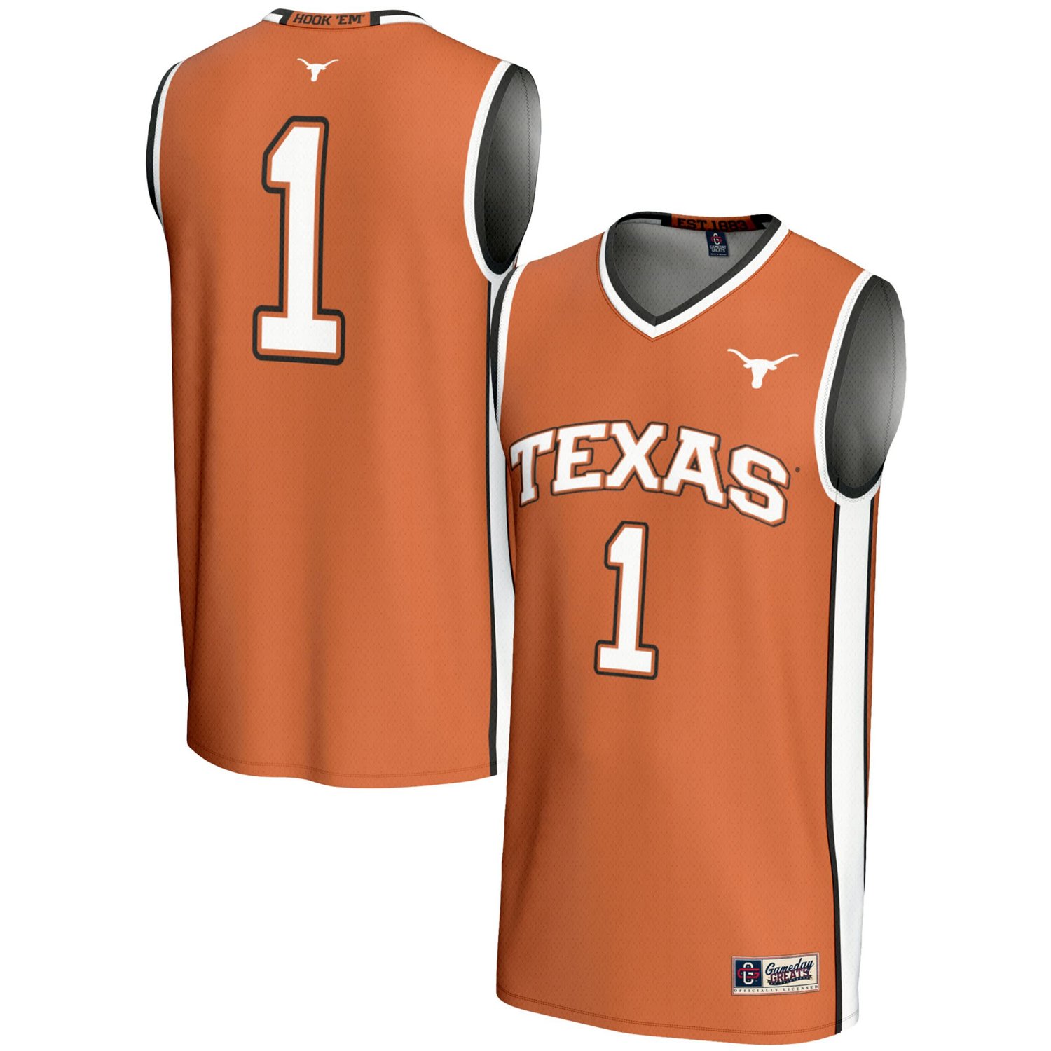 Youth GameDay Greats 1 Texas Texas Longhorns Lightweight Collegiate Basketball Jersey