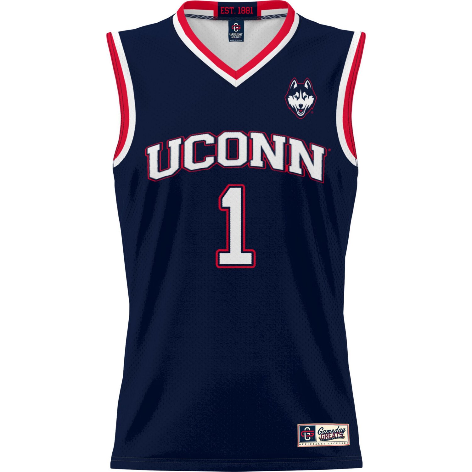 Youth GameDay Greats 1 UConn Huskies Lightweight Basketball Jersey - view number 2