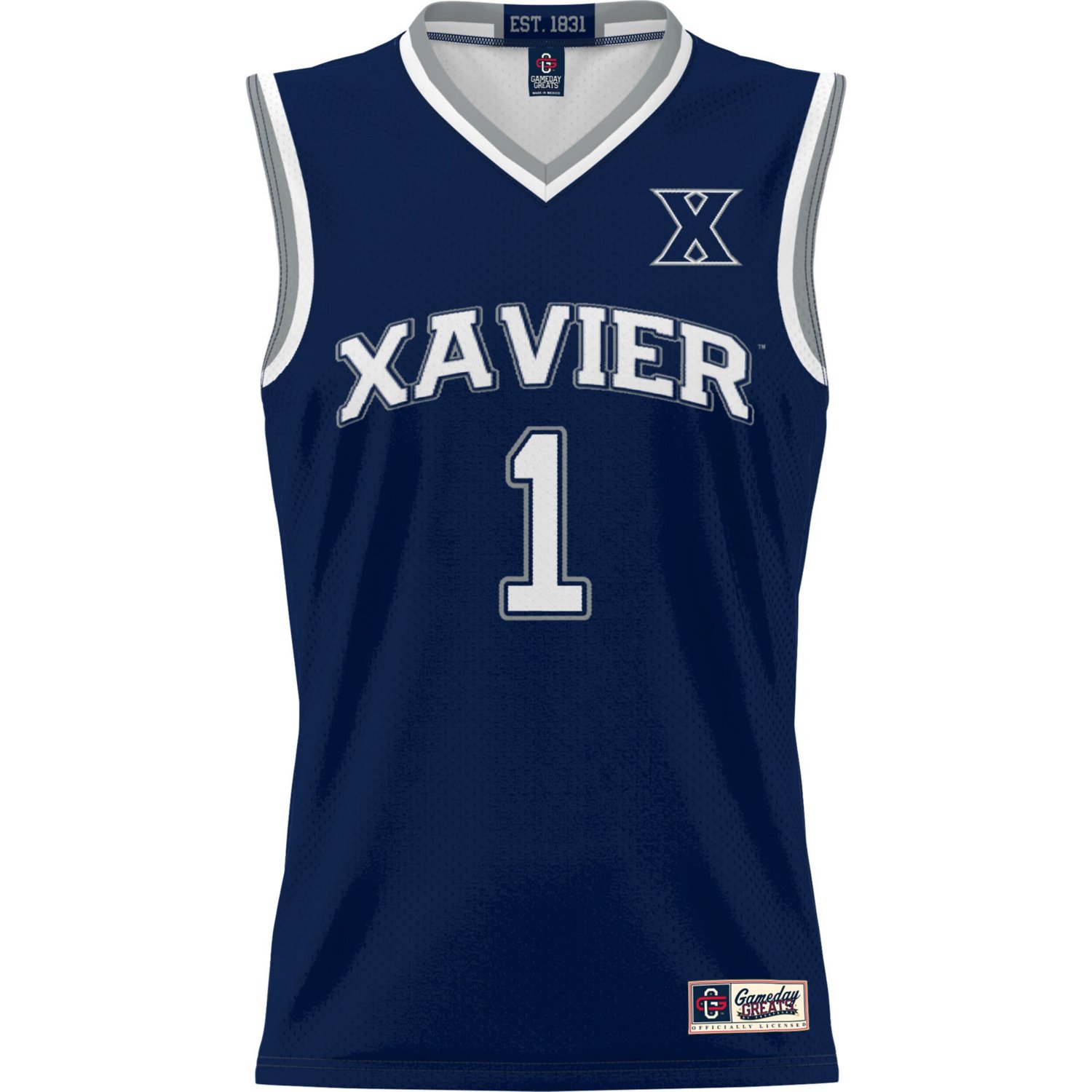Youth GameDay Greats 1 Xavier Musketeers Lightweight Basketball Jersey - view number 2