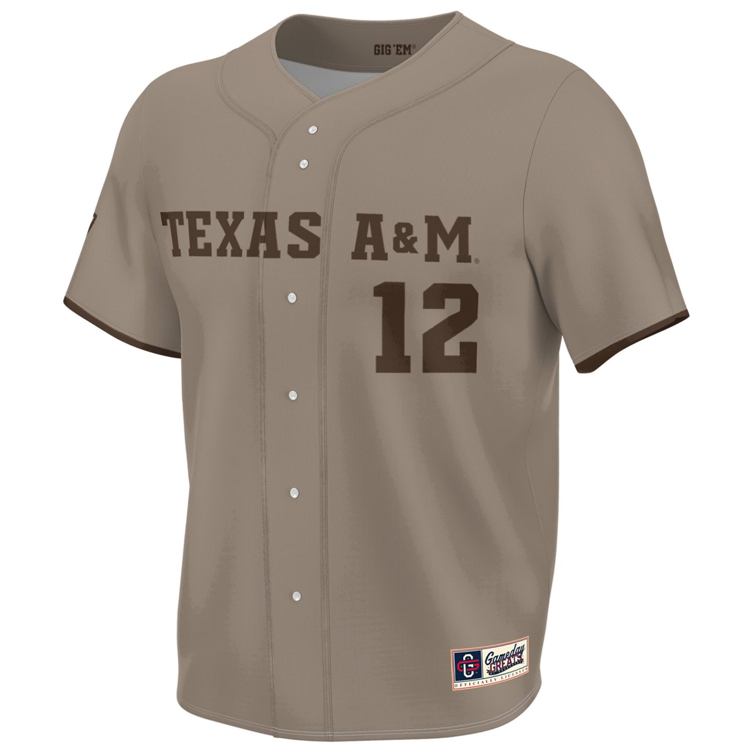 Youth GameDay Greats Texas AM Aggies Corps of Cadet Lightweight Baseball Jersey - view number 2