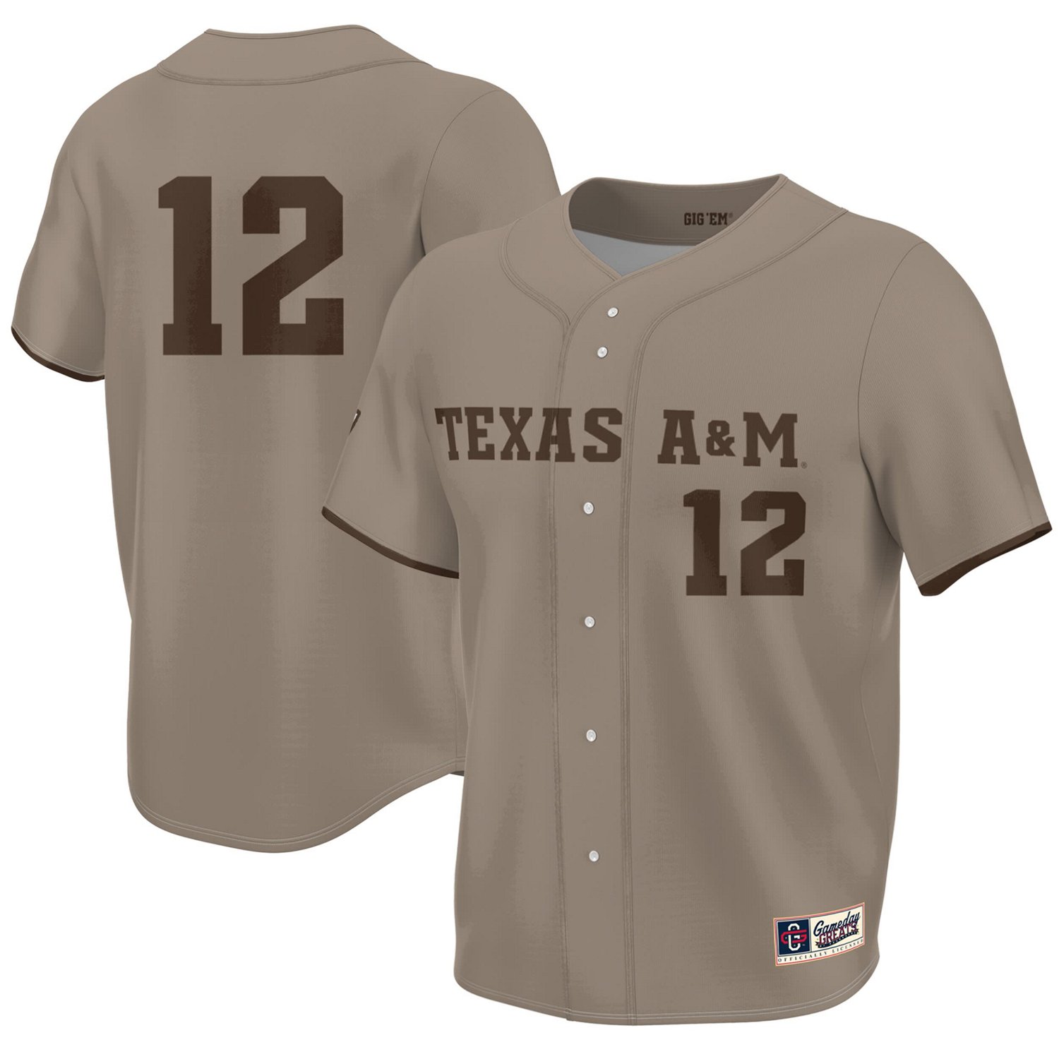 Youth GameDay Greats Texas AM Aggies Corps of Cadet Lightweight Baseball Jersey - view number 1