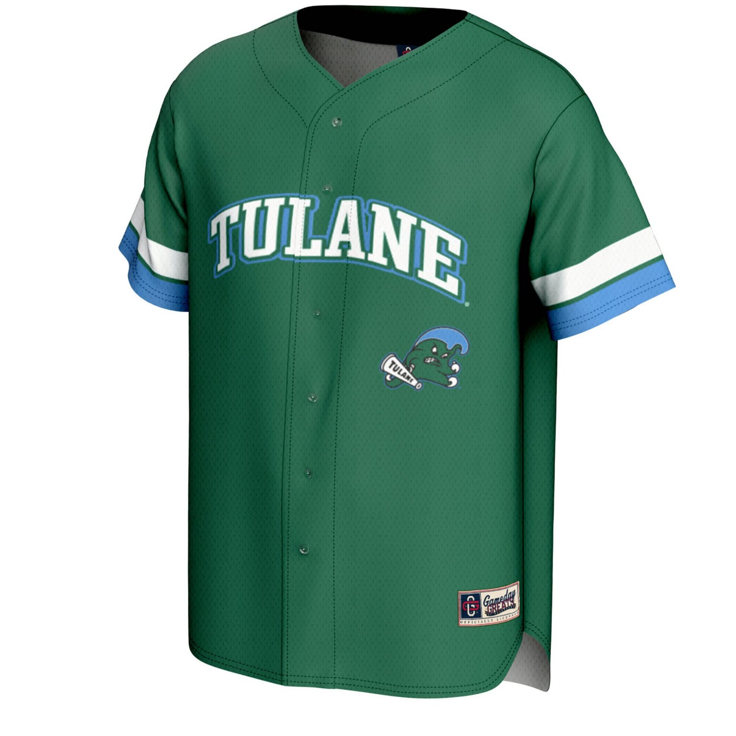 Youth GameDay Greats Tulane Wave Spirit Baseball Jersey - view number 2