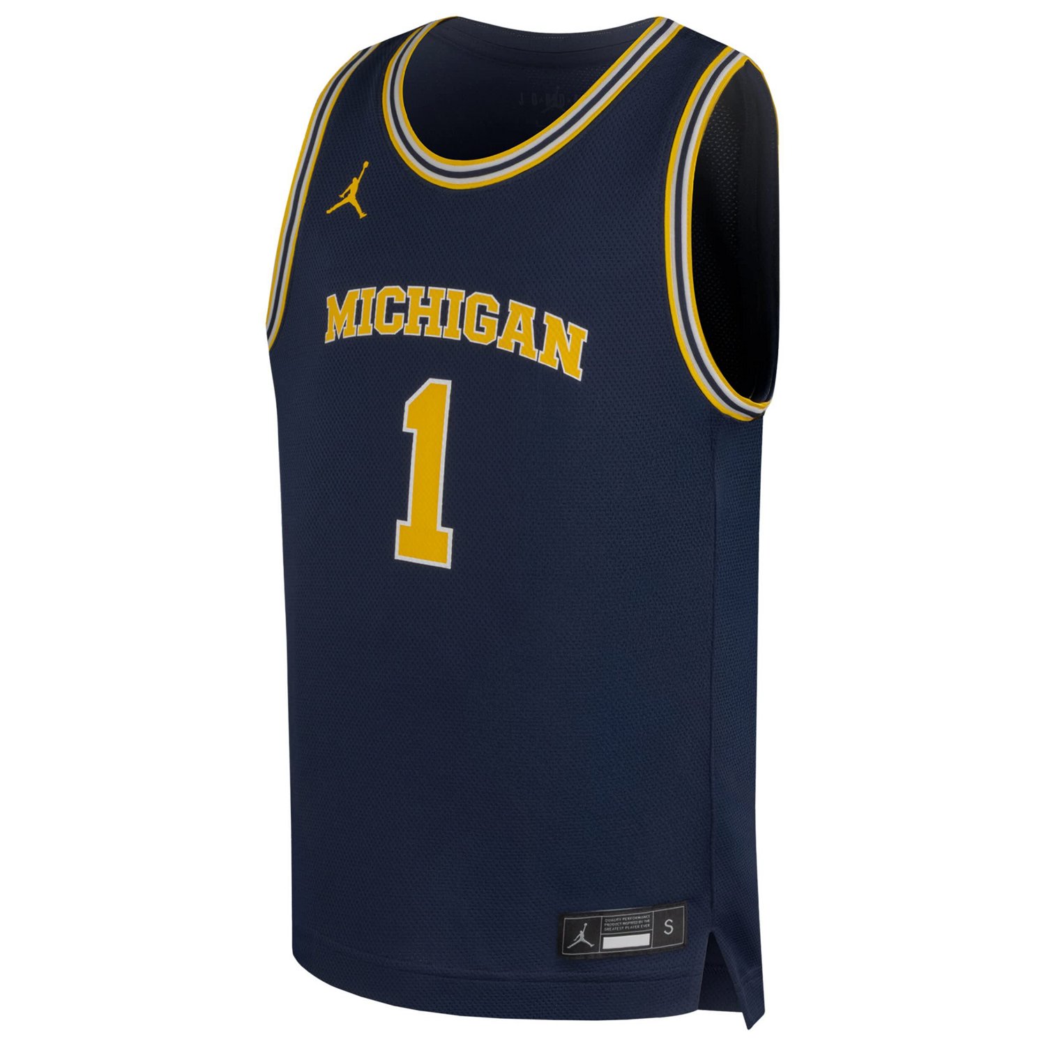 Youth Jordan Brand 1 Michigan Wolverines Replica Basketball Jersey - view number 2