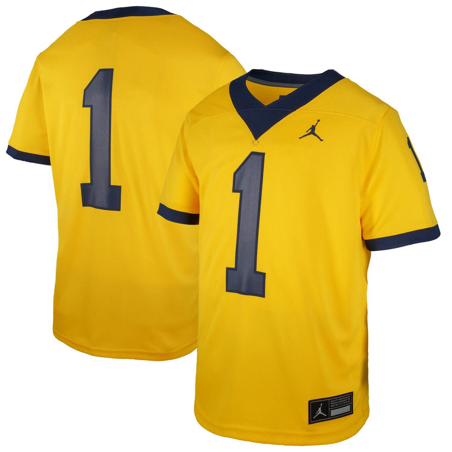 Youth Jordan Brand 1 Michigan Wolverines Untouchable Replica Game Jersey