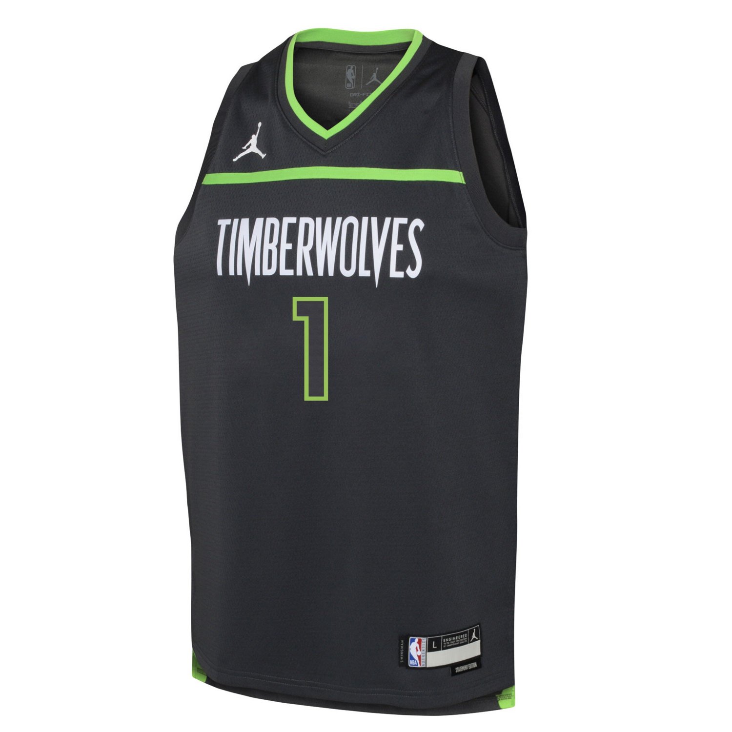 Youth Jordan Brand Anthony Edwards Minnesota Timberwolves Swingman Jersey - Statement Edition                                    - view number 2
