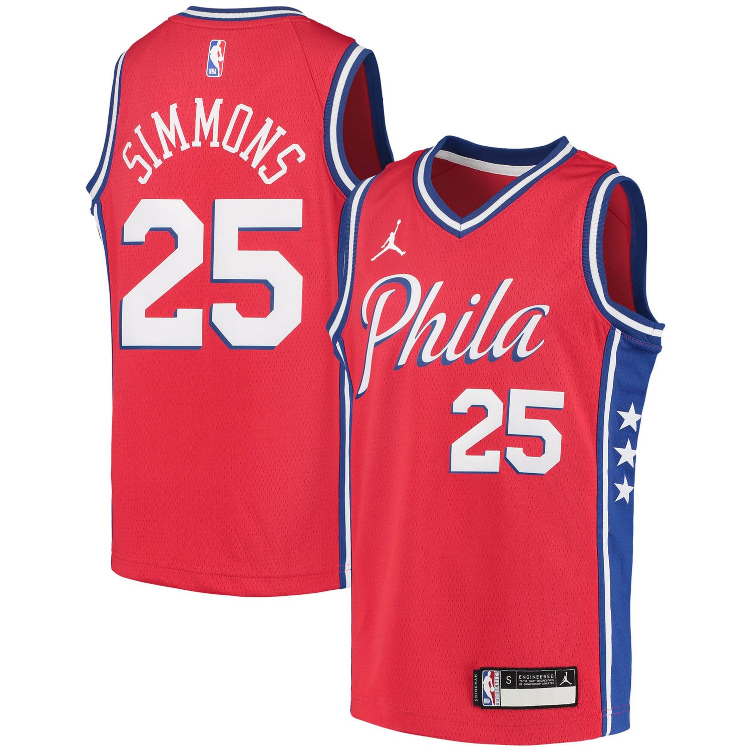 Youth Jordan Brand Ben Simmons Philadelphia 76ers 2020/21 Swingman Player Jersey - Statement Edition