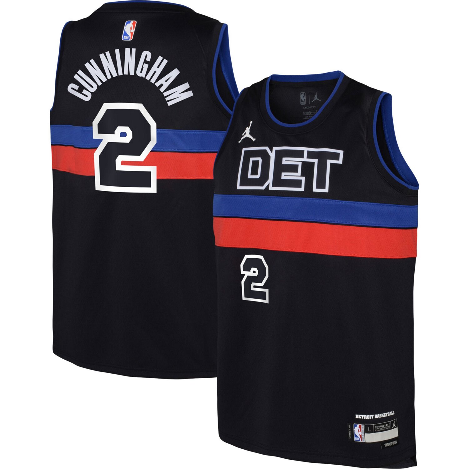 Youth Jordan Brand Cade Cunningham Detroit Pistons Swingman Jersey - Statement Edition - view number 1