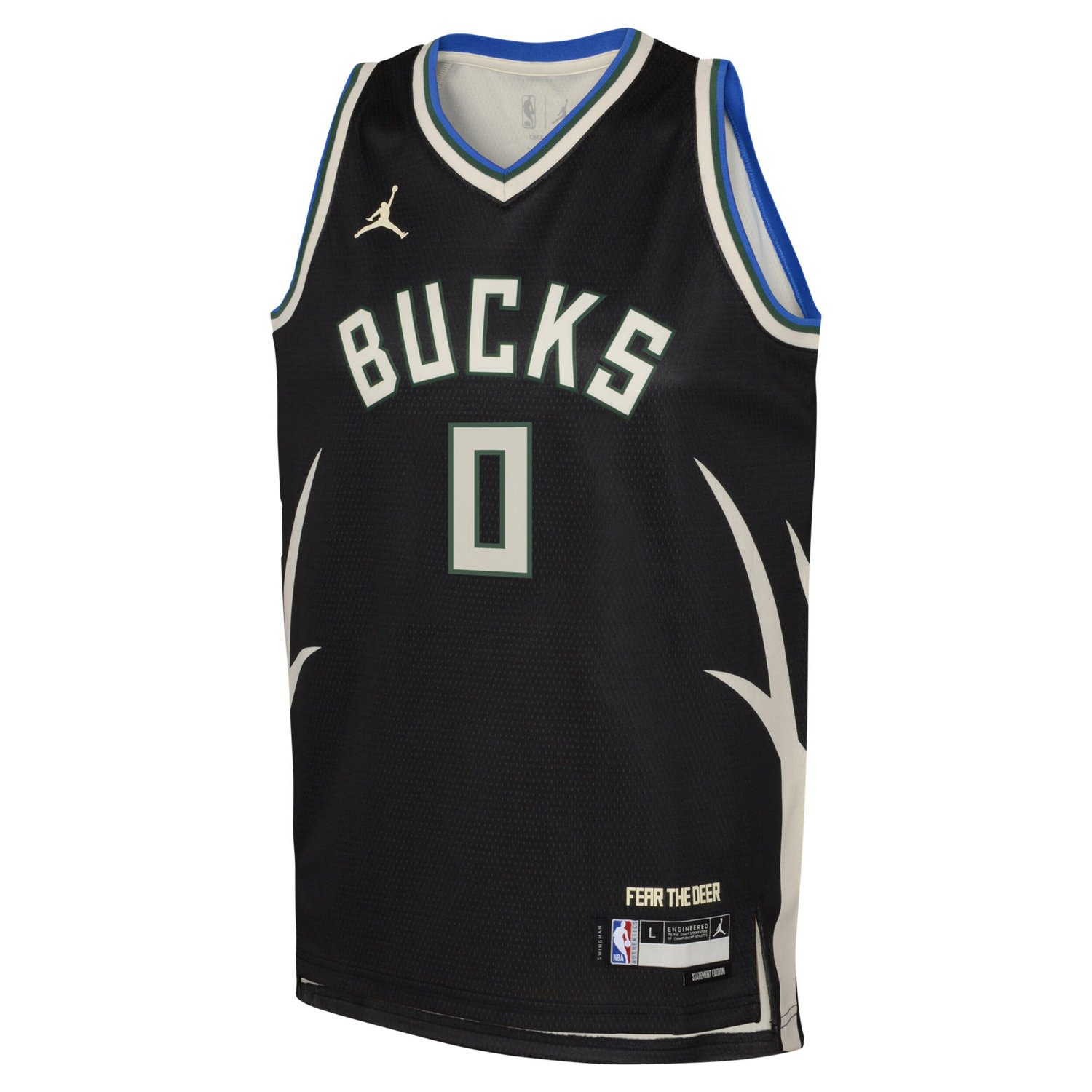 Youth Jordan Brand Damian Lillard Milwaukee Bucks Swingman Jersey - Statement Edition - view number 2