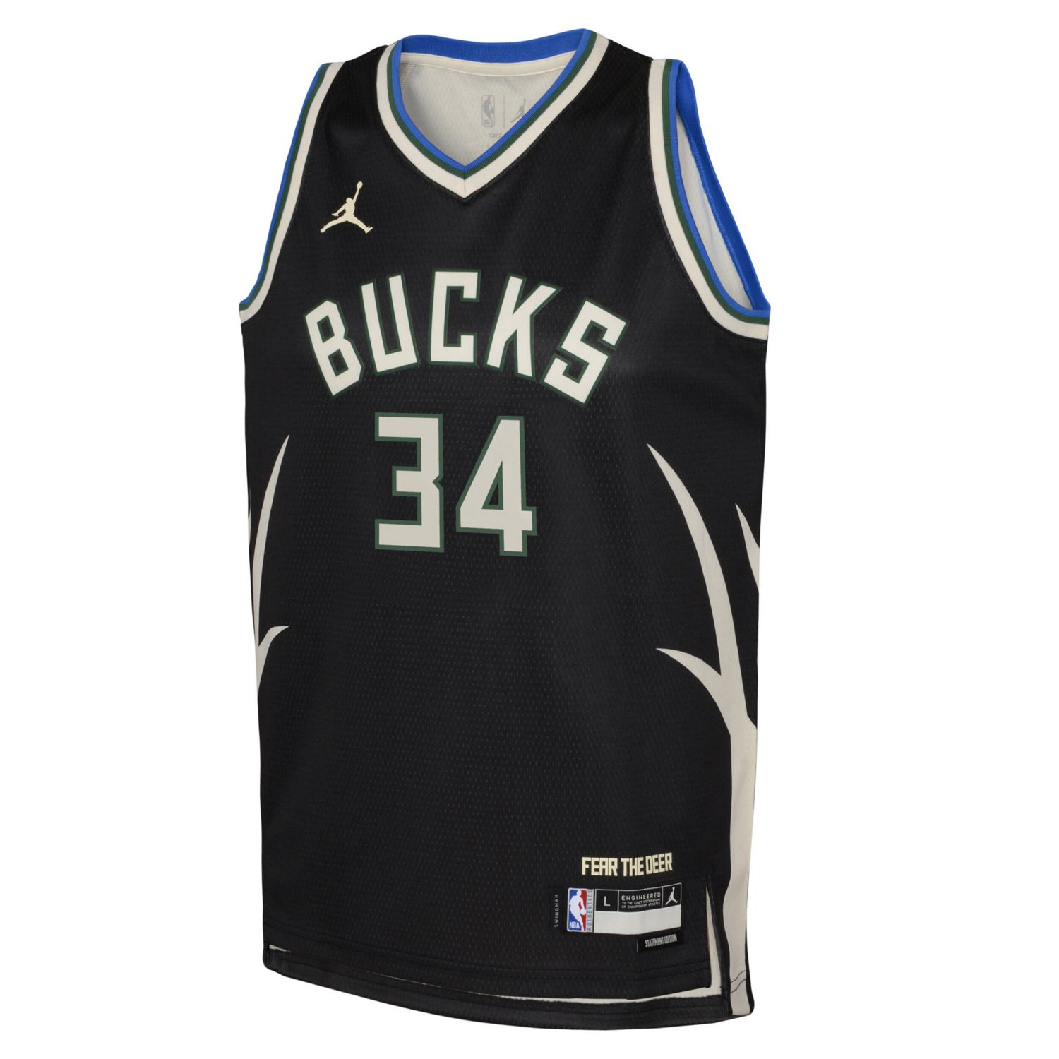 Youth Jordan Brand Giannis Antetokounmpo Milwaukee Bucks Swingman Jersey - Statement Edition                                     - view number 2