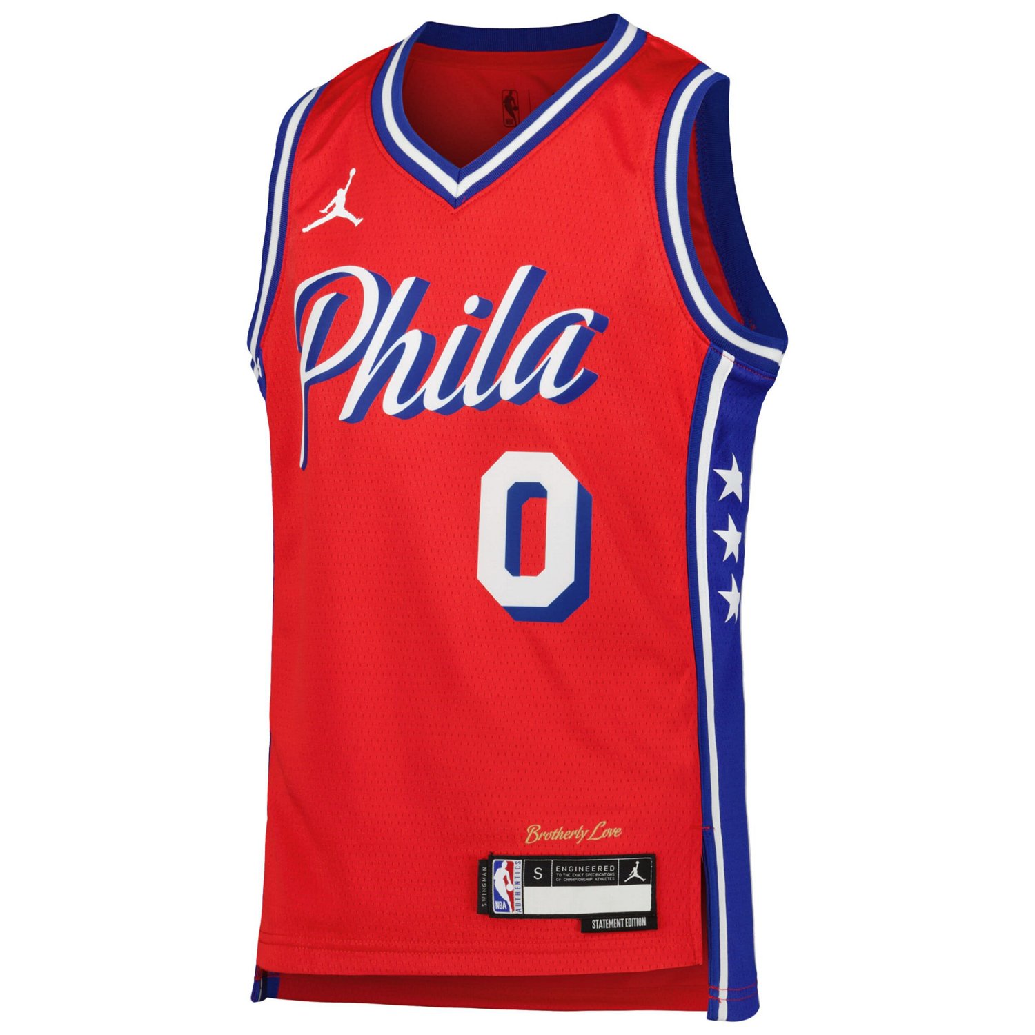 Youth Jordan Brand Tyrese Maxey Philadelphia 76ers Swingman Jersey - Statement Edition                                           - view number 2