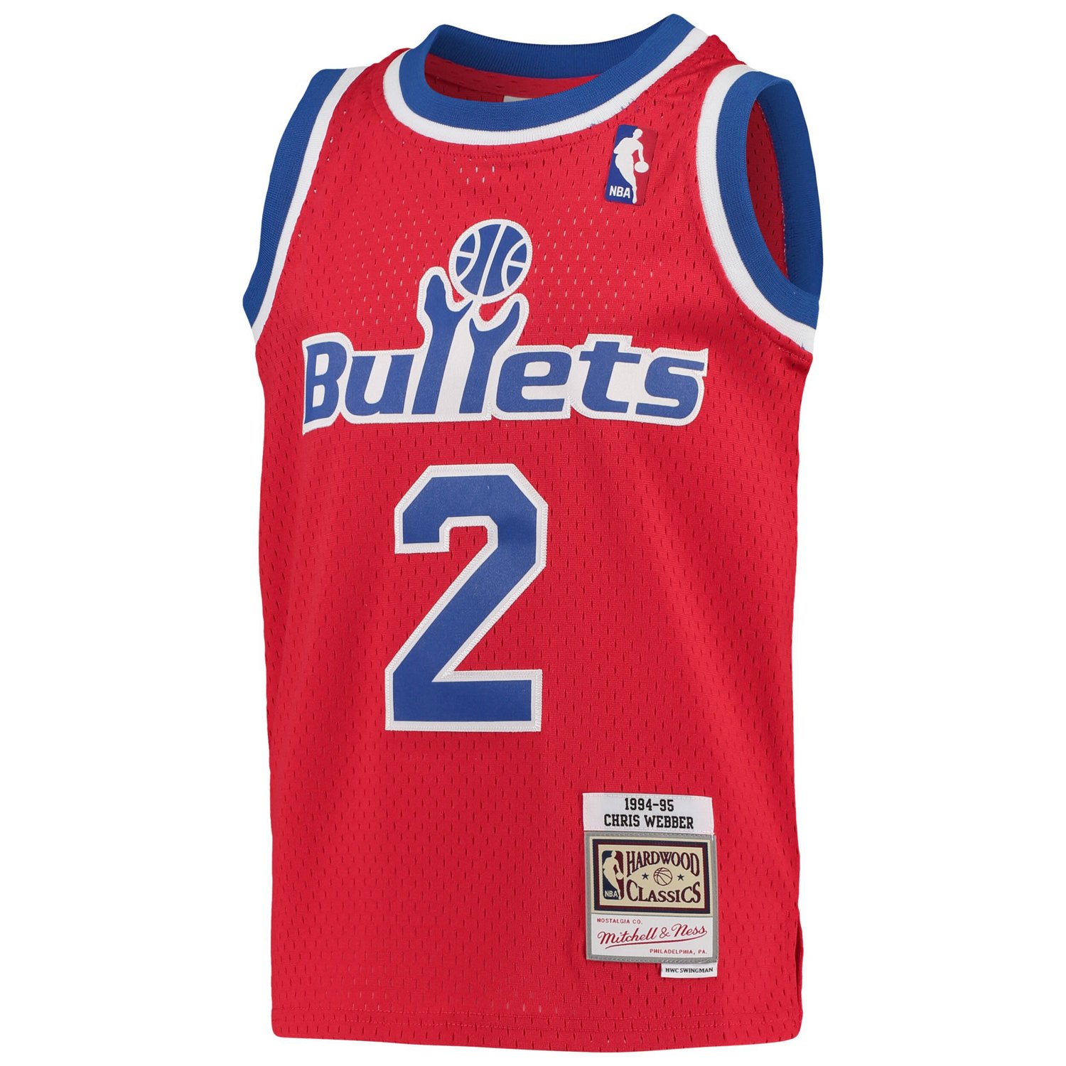 Youth Mitchell  Ness Chris Webber Washington Bullets 1994/95 Hardwood Classics Swingman Jersey                                   - view number 2