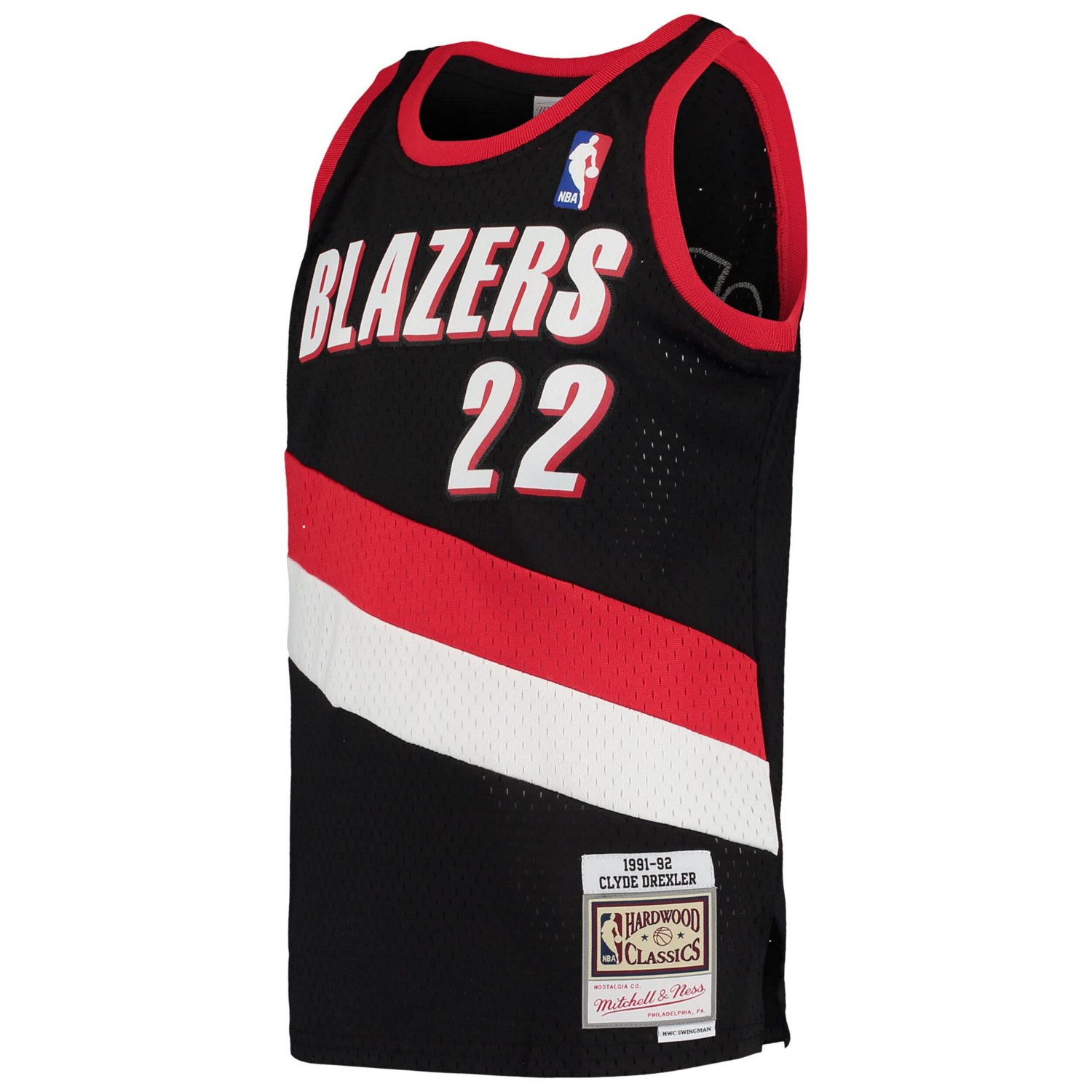 Youth Mitchell  Ness Clyde Drexler Portland Trail Blazers 1991/92 Hardwood Classics Swingman Jersey                              - view number 2