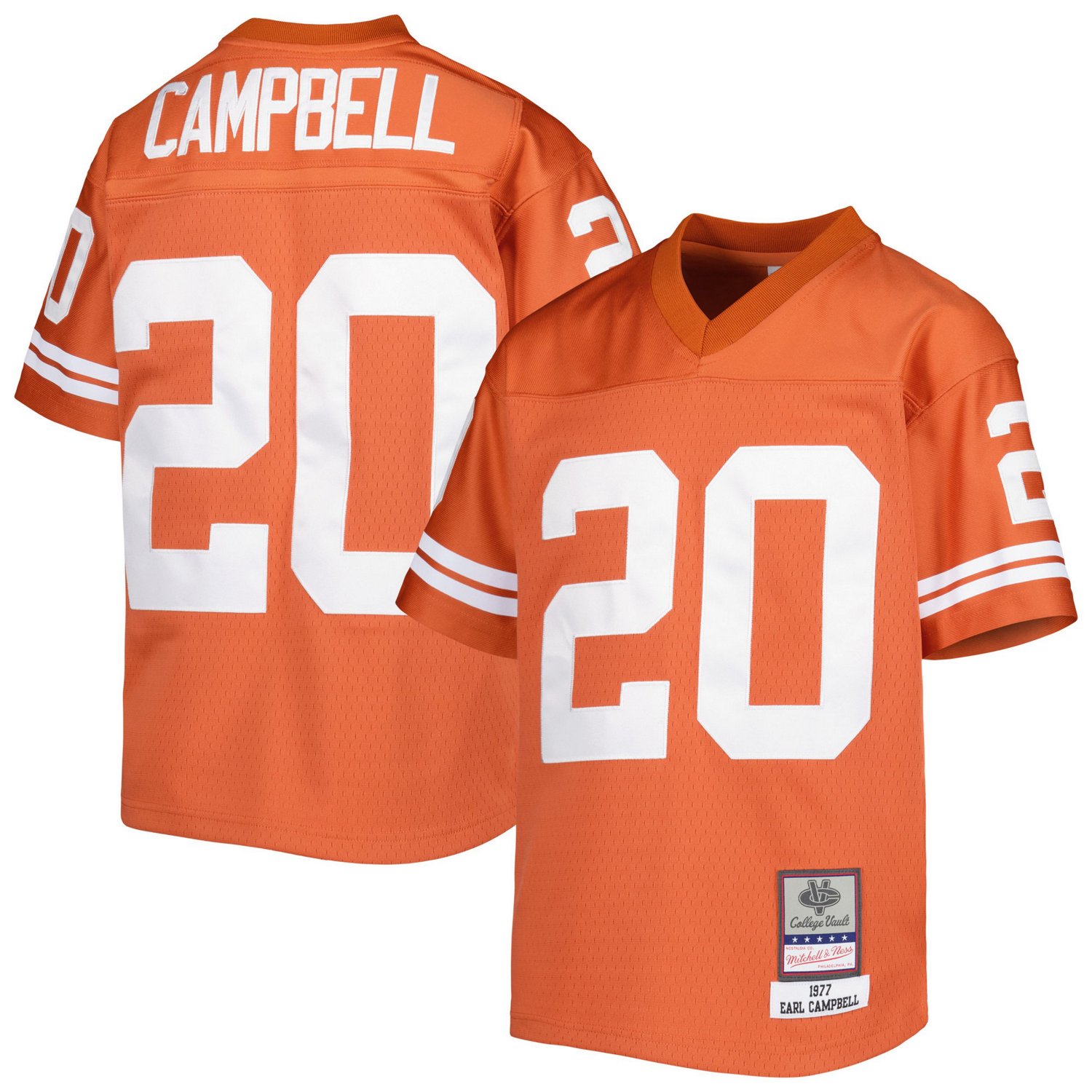 Youth Mitchell  Ness Earl Campbell Texas Texas Longhorns Throwback Jersey