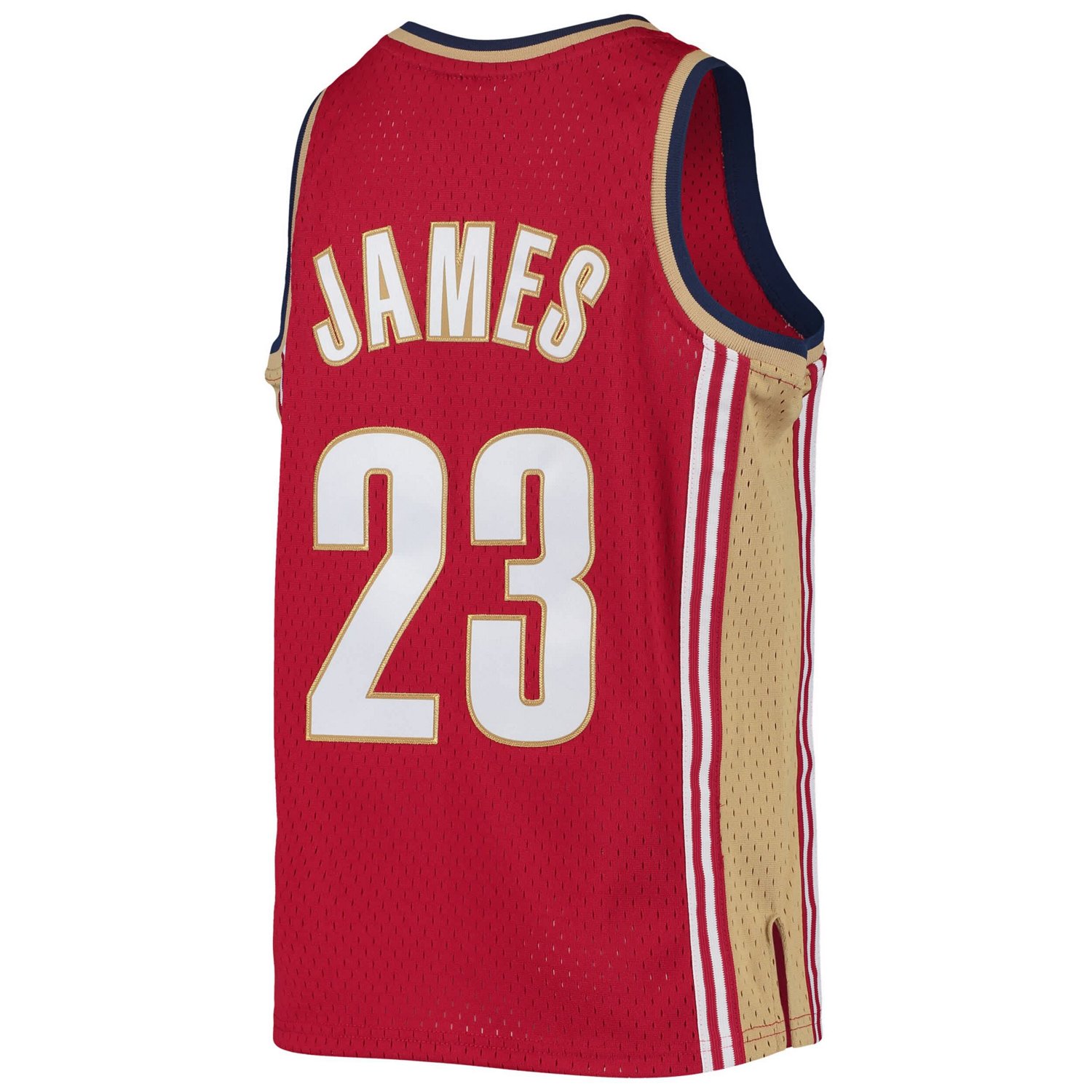 Youth Mitchell  Ness LeBron James Wine Cleveland Cavaliers 2003-04 Hardwood Classics Swingman Jersey - view number 3