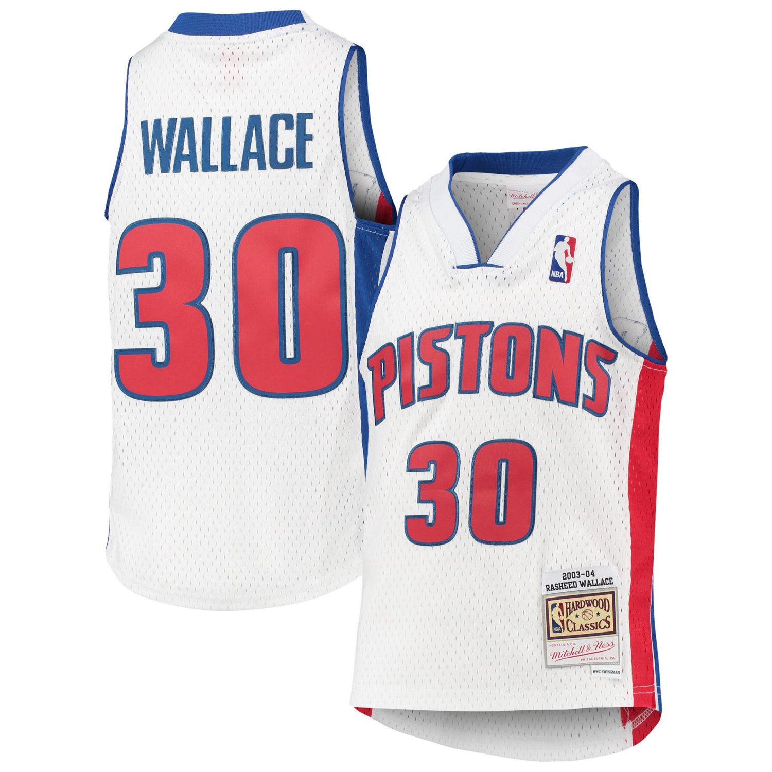 Youth Mitchell  Ness Rasheed Wallace Detroit Pistons 2003/04 Hardwood Classics Swingman Jersey                                   - view number 1