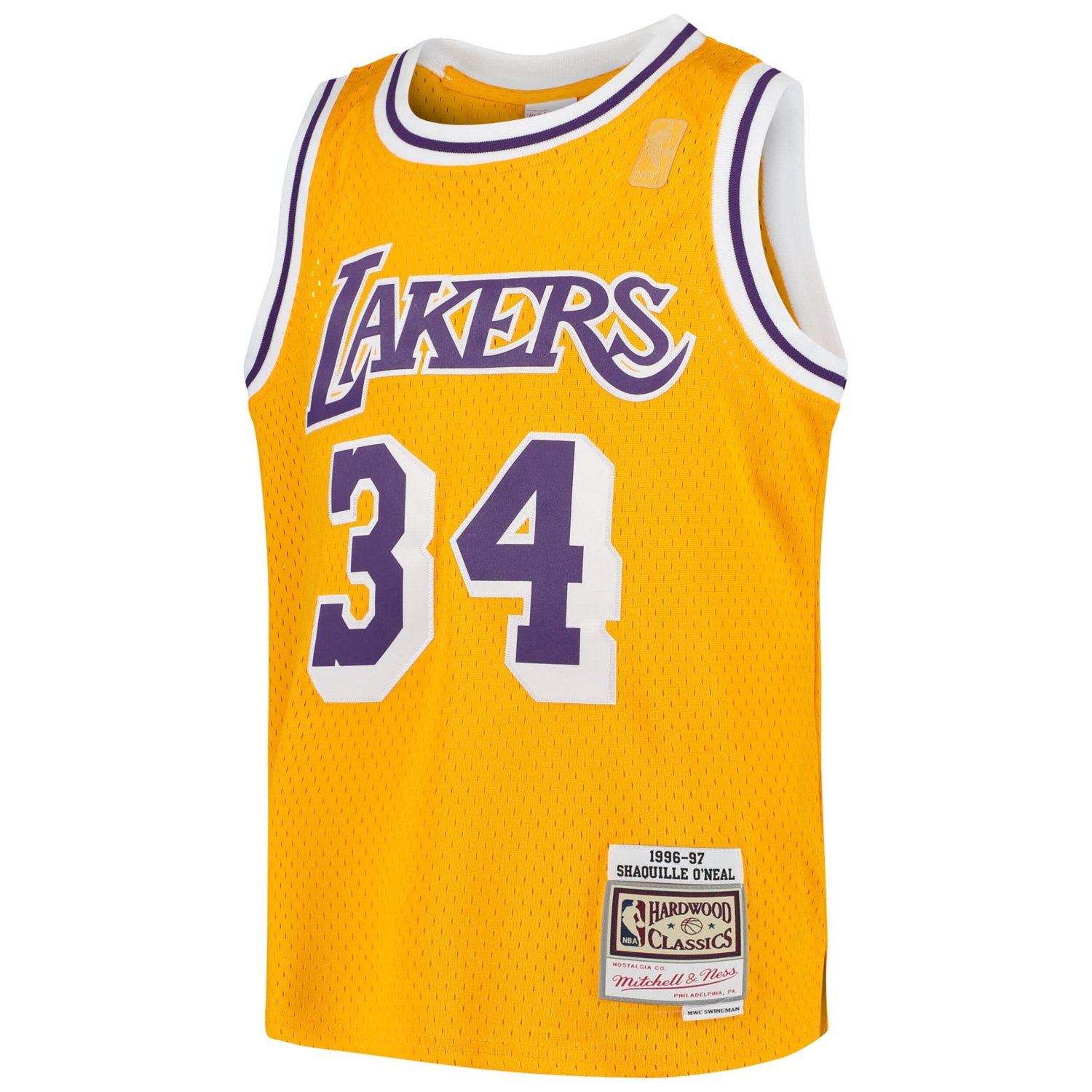 Youth Mitchell  Ness Shaquille O'Neal Los Angeles Lakers Swingman Throwback Jersey - view number 2
