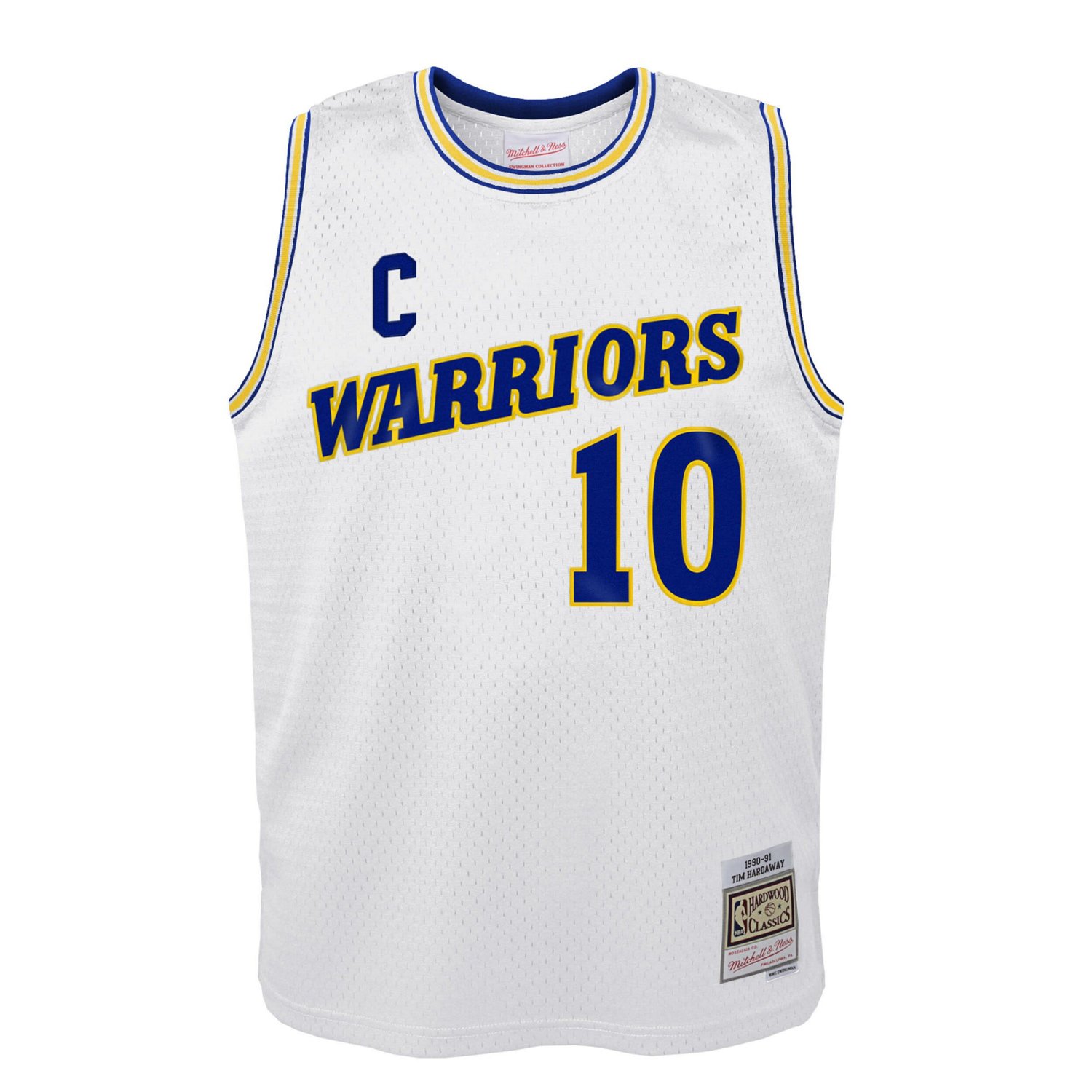 Youth Mitchell  Ness Tim Hardaway Golden State Warriors 1990-91 Hardwood Classics Swingman Throwback Home Jersey - view number 2