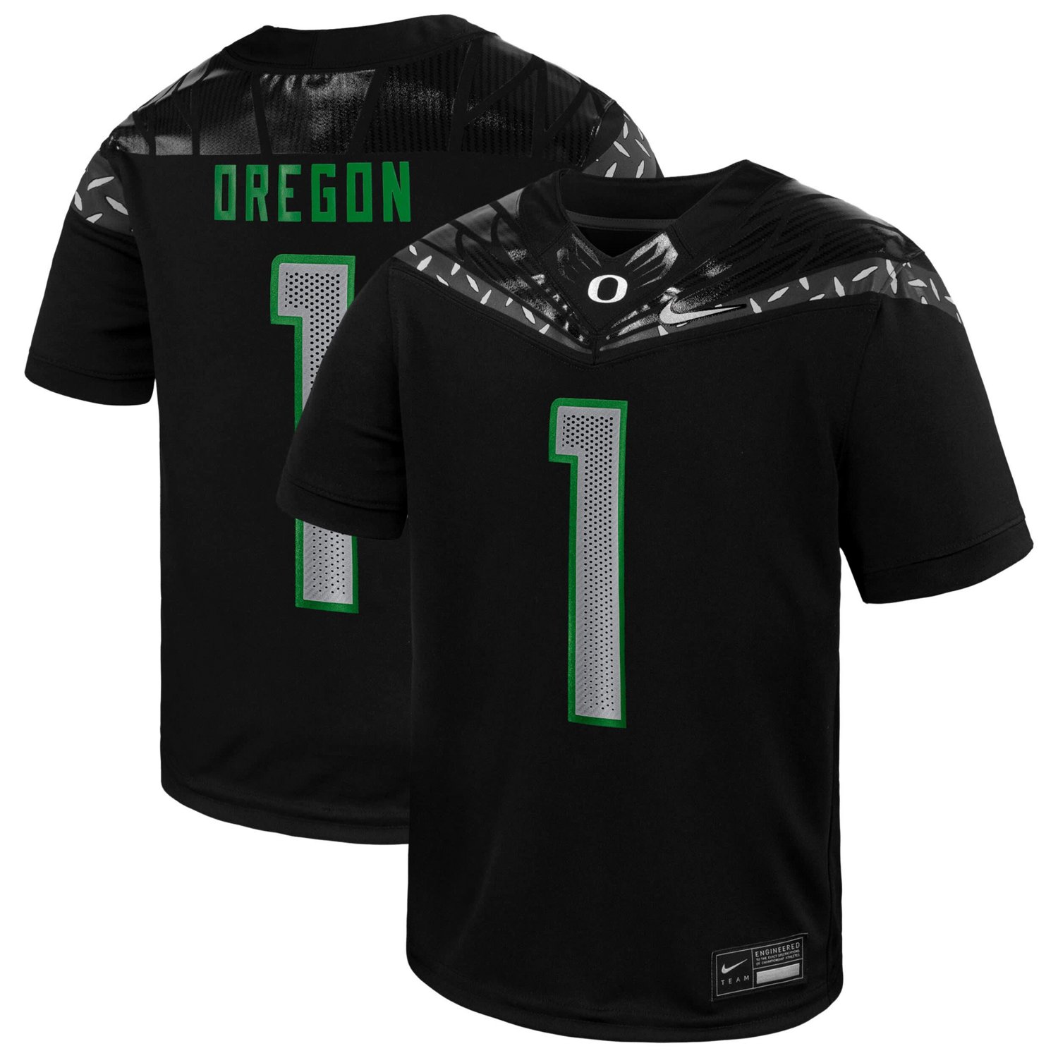 Youth Nike 1 Oregon Ducks Vapor Fusion Football Jersey