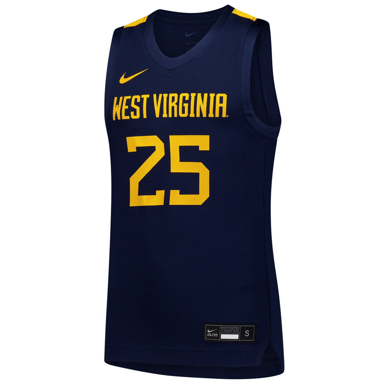 Youth Nike 25 West Virginia Mountaineers Replica Basketball Jersey - view number 2