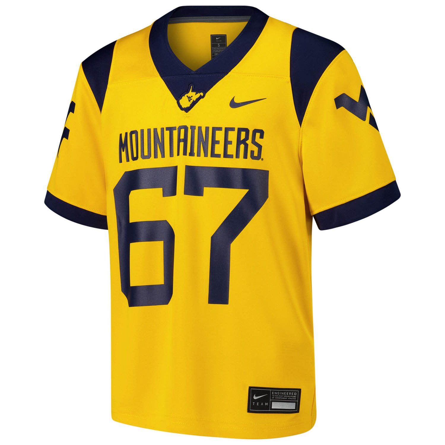 Youth Nike 67 West Virginia Mountaineers Alternate Game Jersey - view number 2