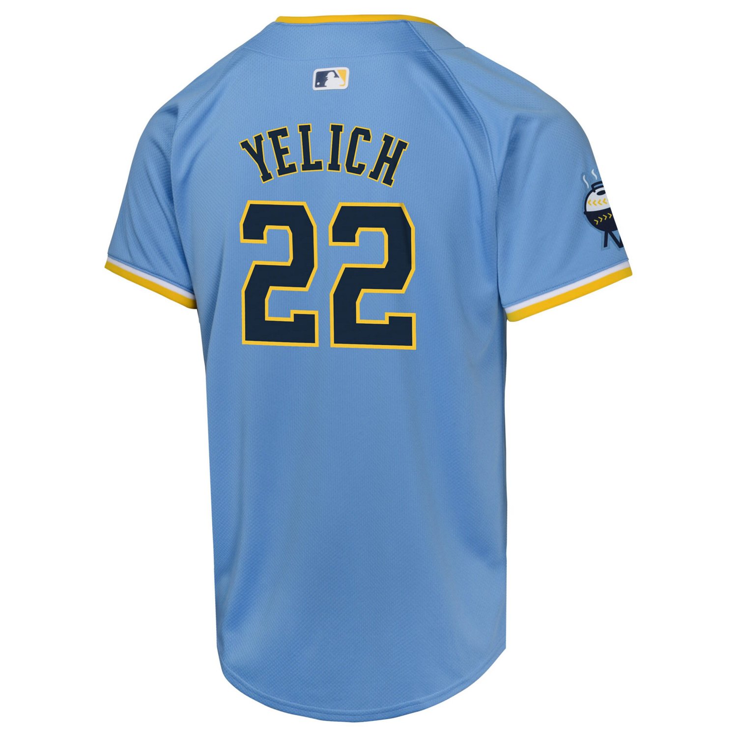 Youth Nike Christian Yelich Powder Milwaukee Brewers City Connect Limited Player Jersey                                          - view number 3