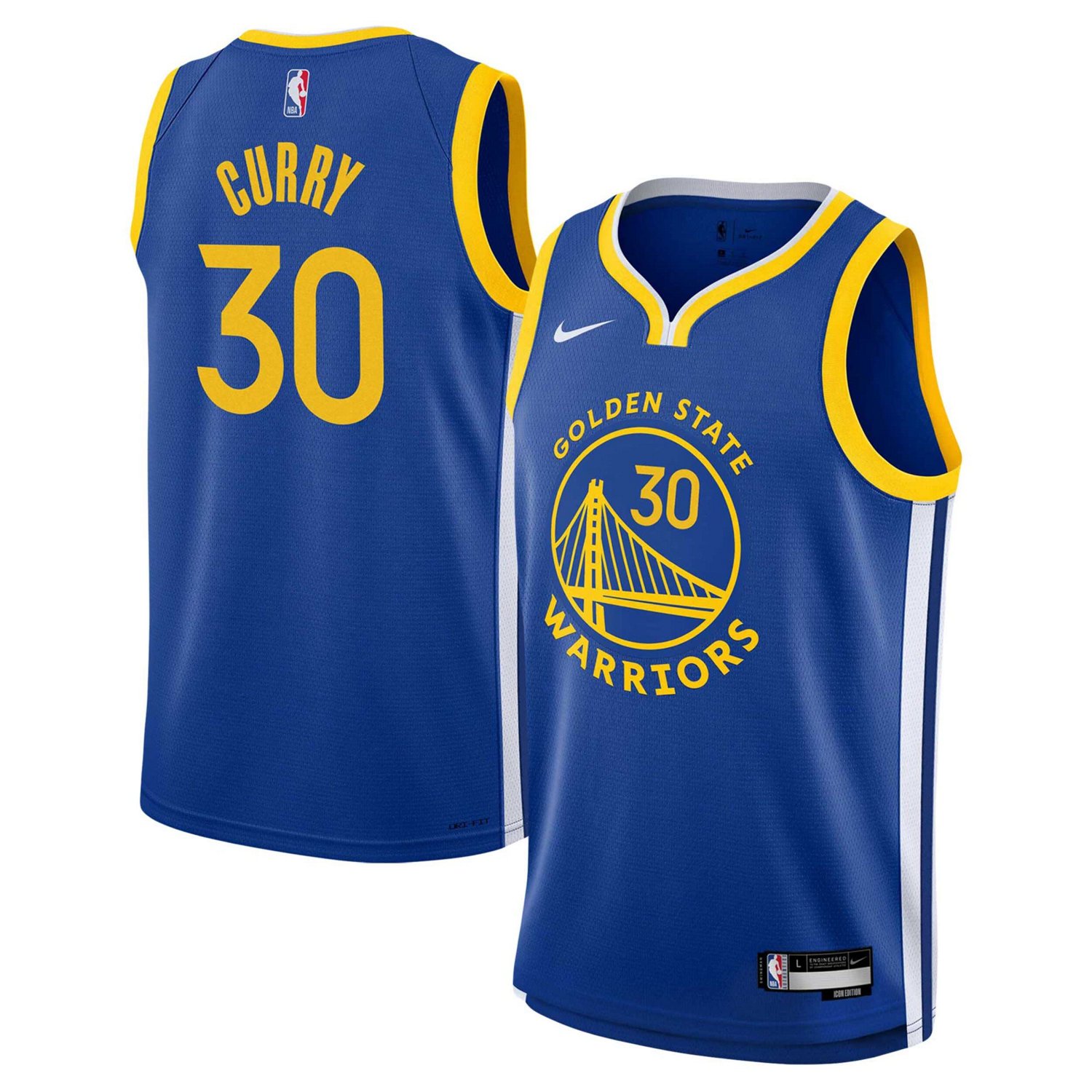 Youth Nike Stephen Curry Golden State Warriors Swingman Jersey - Icon Edition                                                    - view number 1 selected