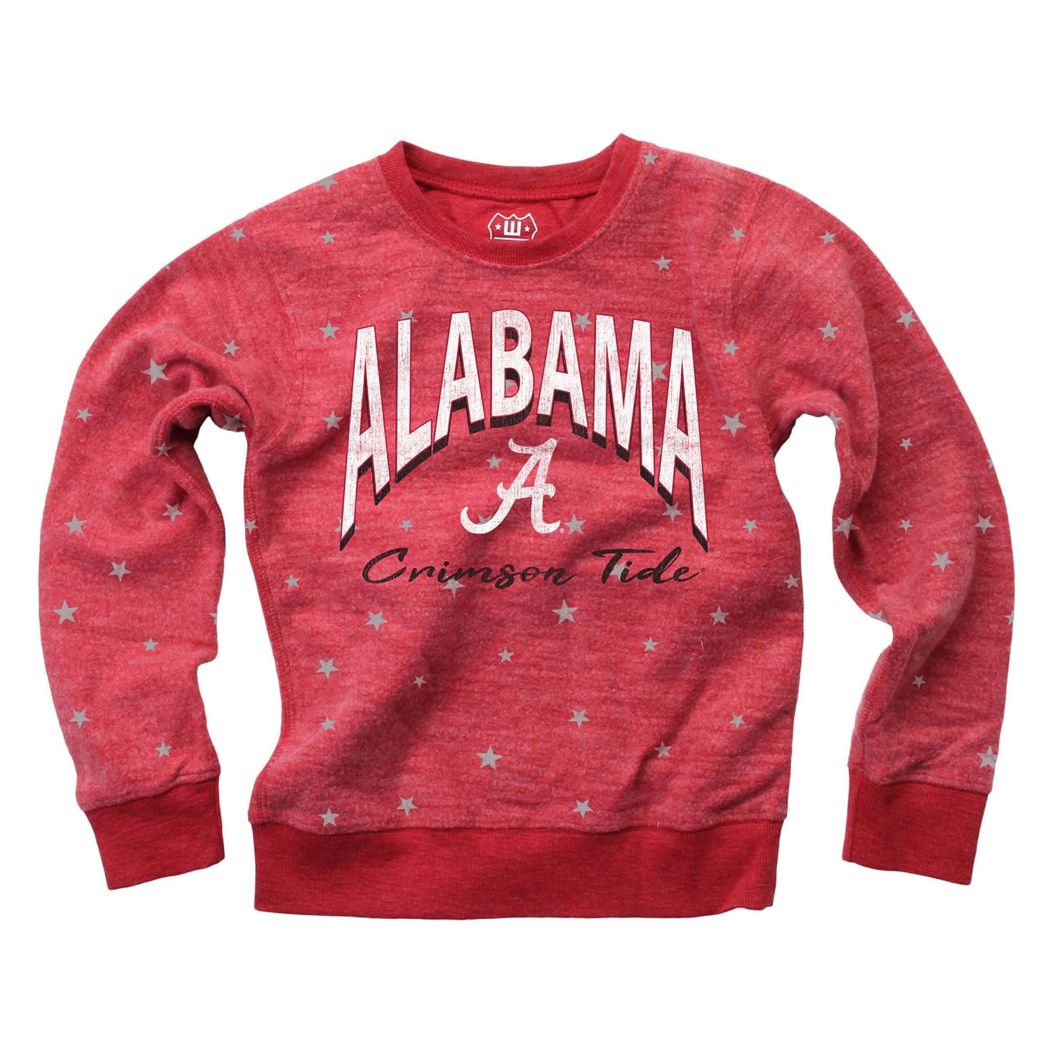 Youth Wes  Willy Alabama Tide Shimmer Star Reverse Fleece Raglan Pullover Sweatshirt                                             - view number 1