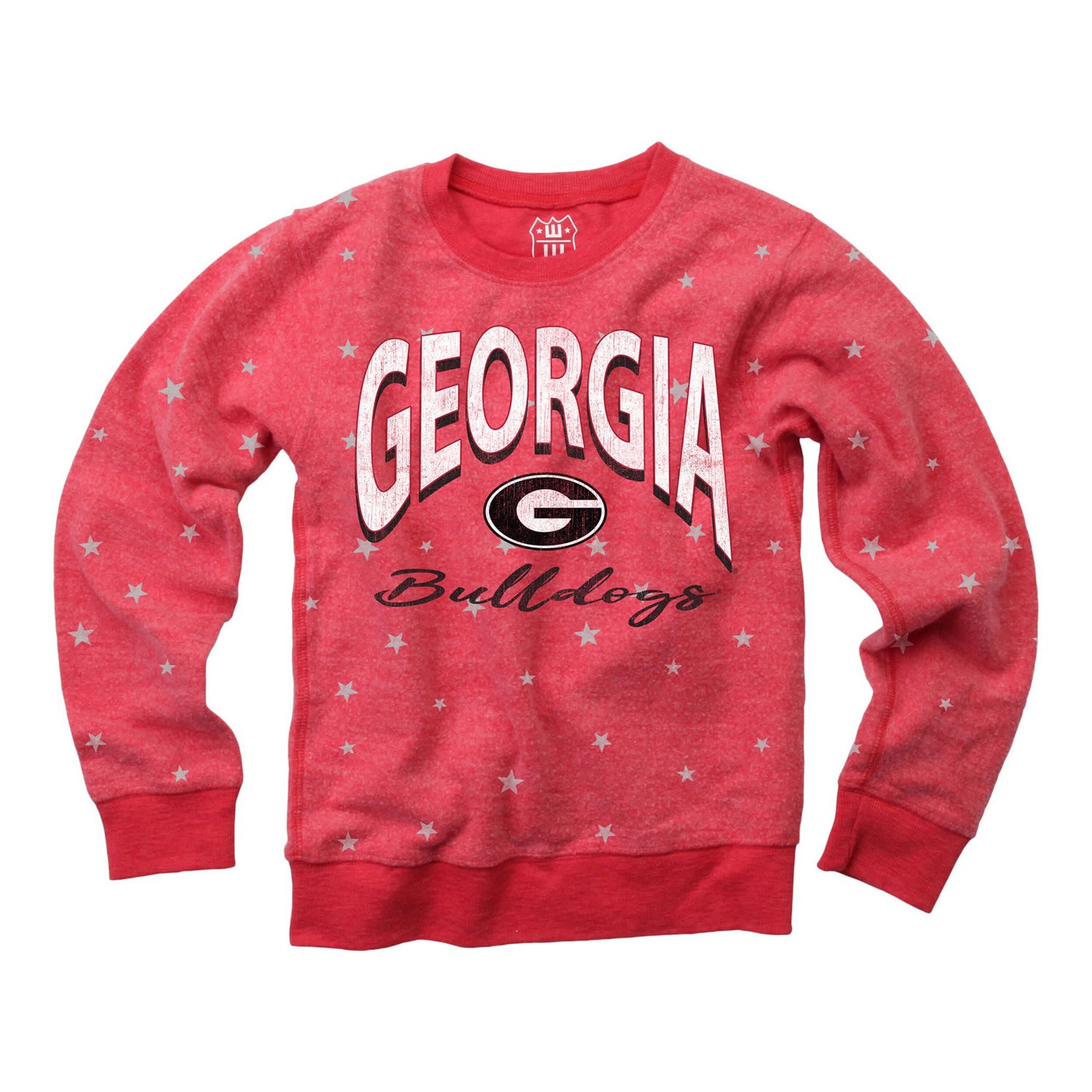 Youth Wes  Willy Georgia Bulldogs Shimmer Star Reverse Fleece Raglan Pullover Sweatshirt                                         - view number 1