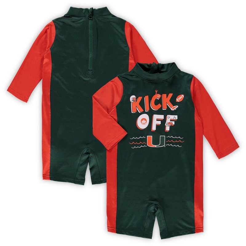 Outerstuff /Orange Miami Hurricanes Wave Runner Wetsuit Green, 4 Toddler - NCAA Youth Apparel at Academy Sports