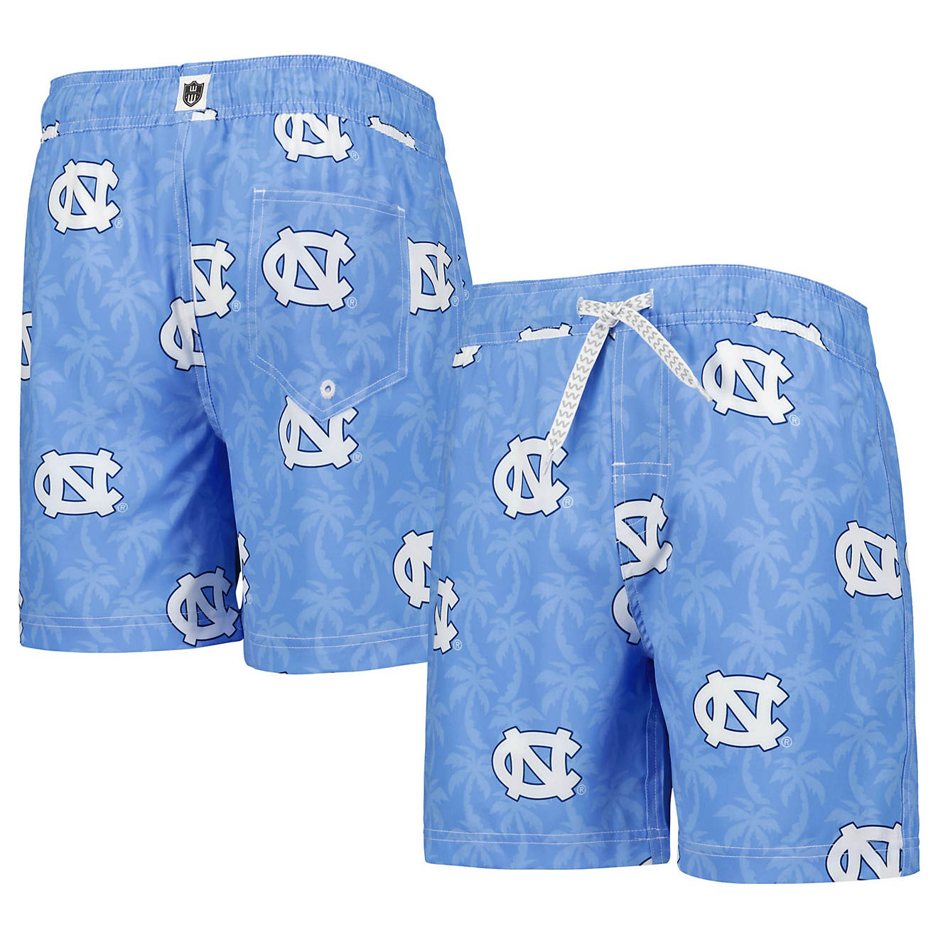 Youth Wes  Willy Light North Carolina Tar Heels Palm Tree Swim Shorts                                                            - view number 1