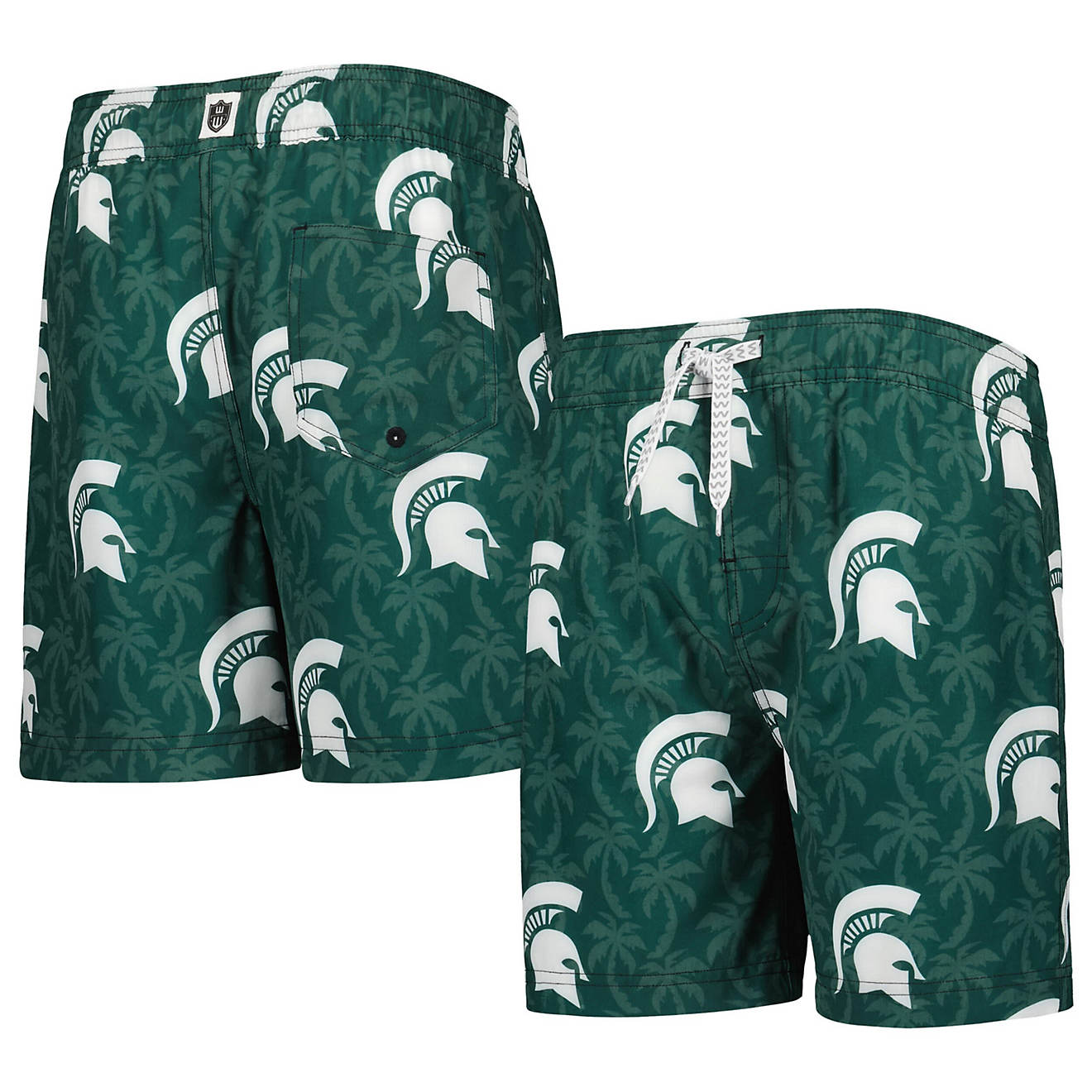 Youth Wes  Willy Michigan State Spartans Palm Tree Swim Shorts                                                                   - view number 1