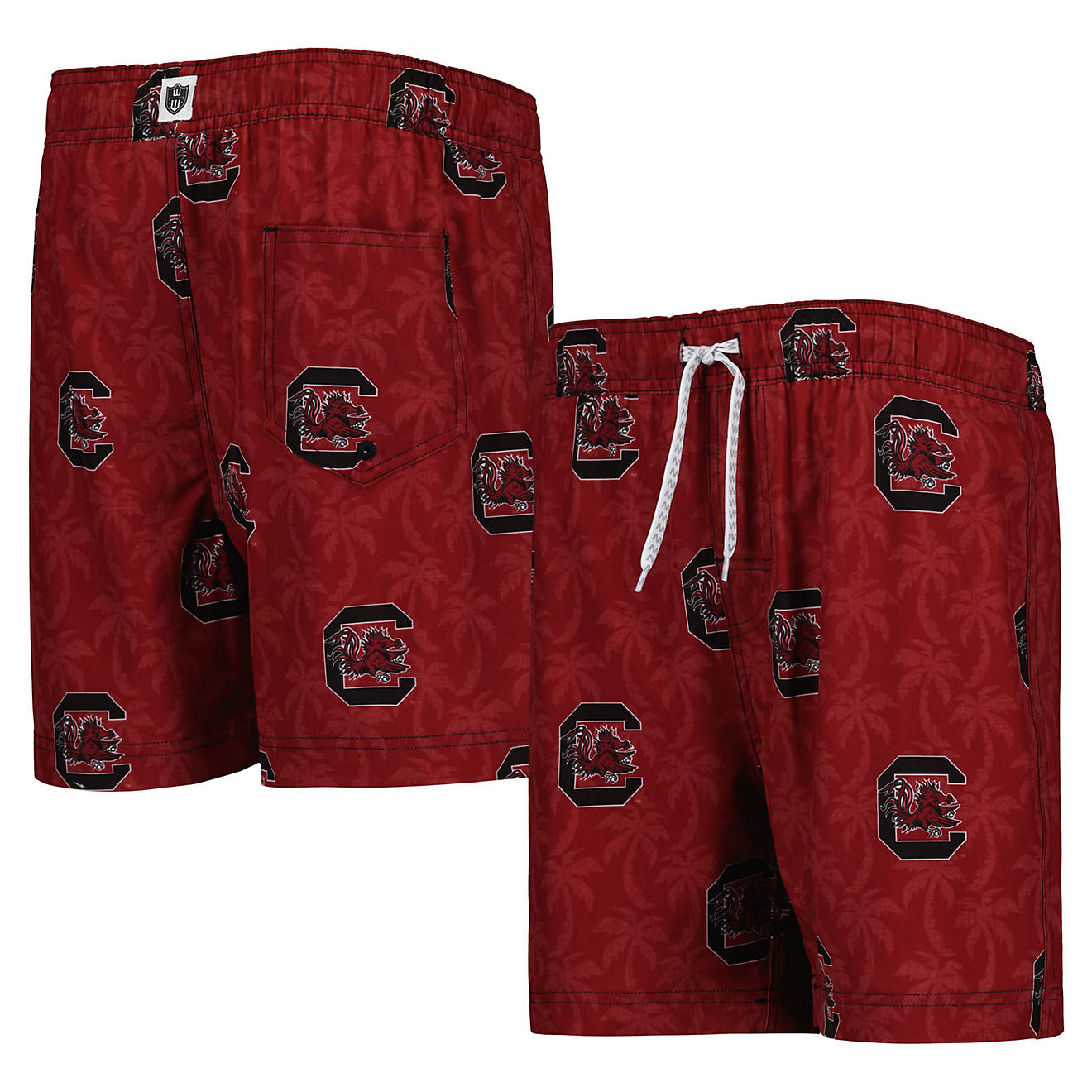 Youth Wes  Willy South Carolina Gamecocks Palm Tree Swim Shorts                                                                  - view number 1