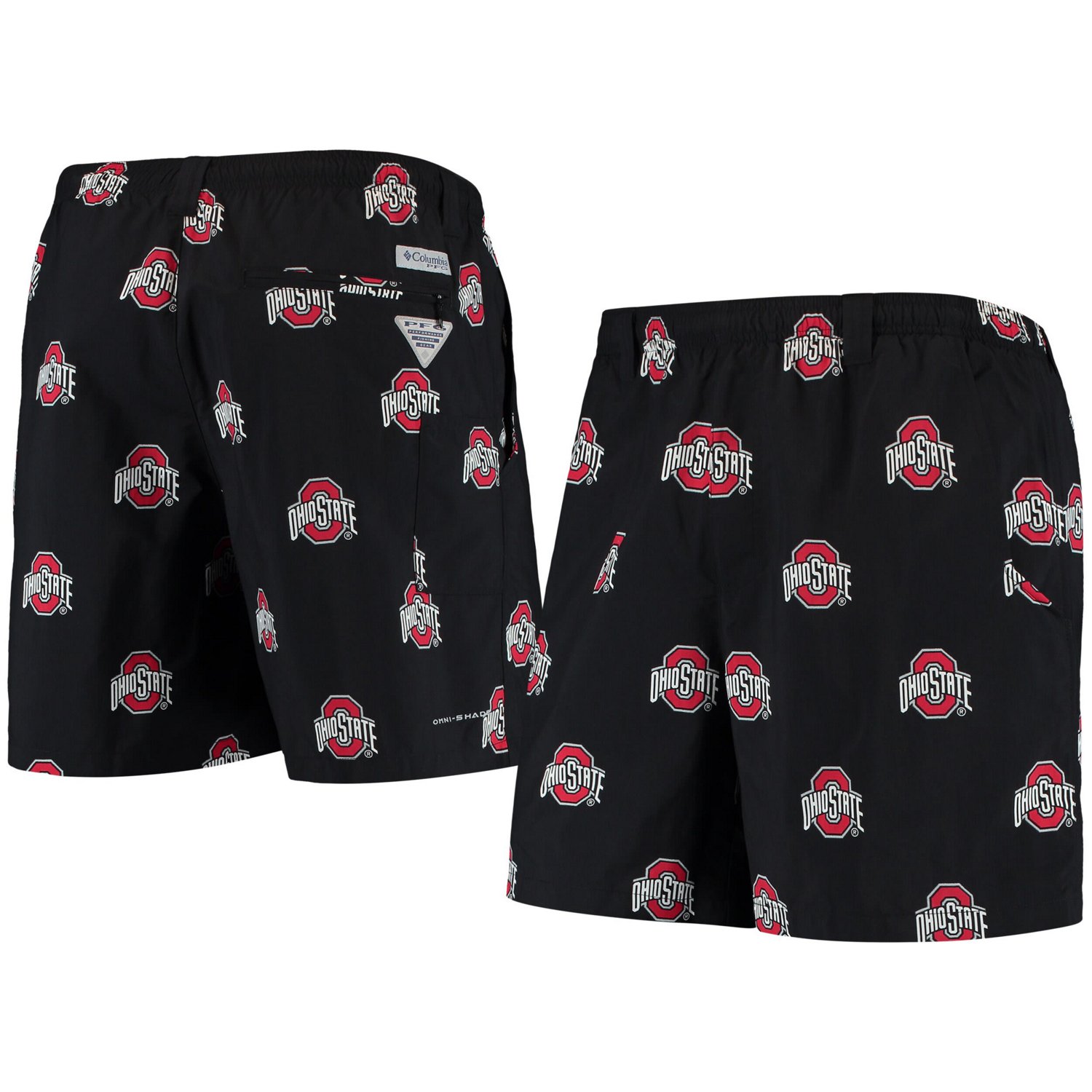Columbia Ohio State Buckeyes PFG Backcast II Omni-Shade Hybrid Shorts                                                            - view number 1