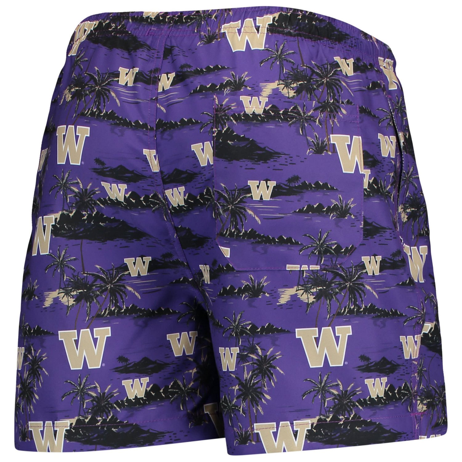 FOCO Washington Huskies Island Palm Swim Trunks                                                                                  - view number 3