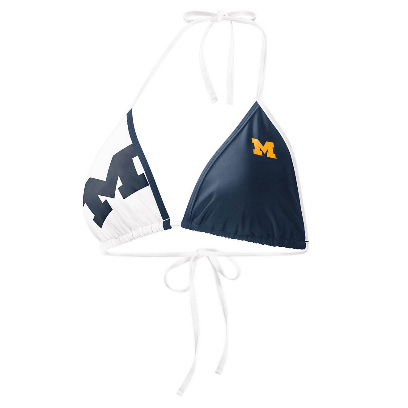 G-III 4Her by Carl Banks /White Michigan Wolverines Play Action Bikini Top                                                       - view number 1