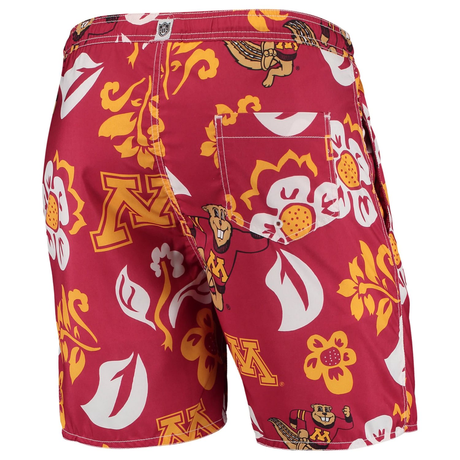 Wes  Willy Minnesota Golden Gophers Floral Volley Logo Swim Trunks - view number 3